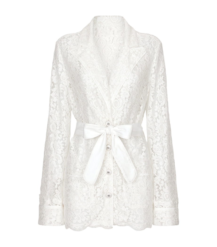Lace Single-Breasted Blazer W0111-WHITE Image 1