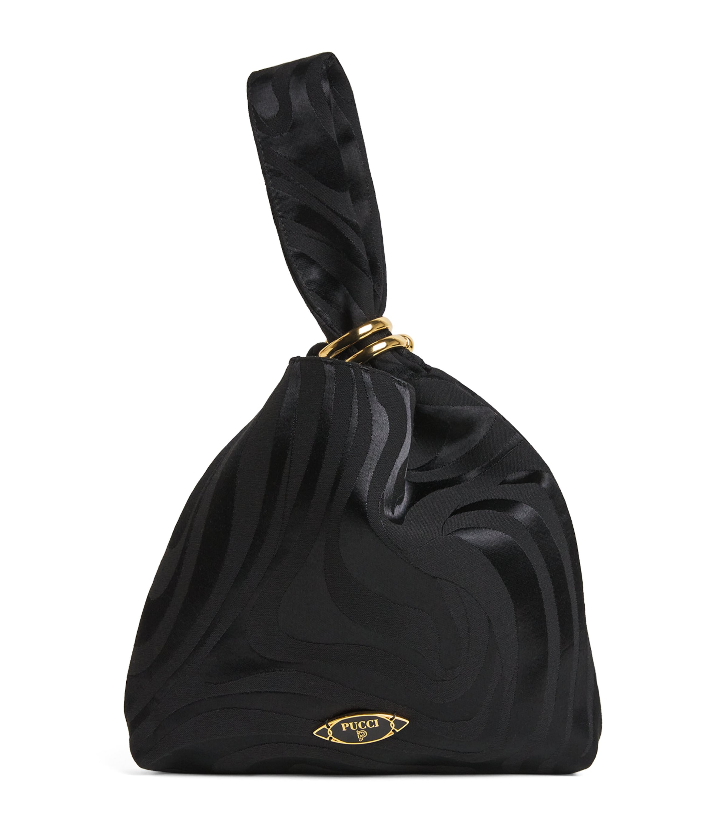 Pucci Silk Emilio Top-handle Bag In Black