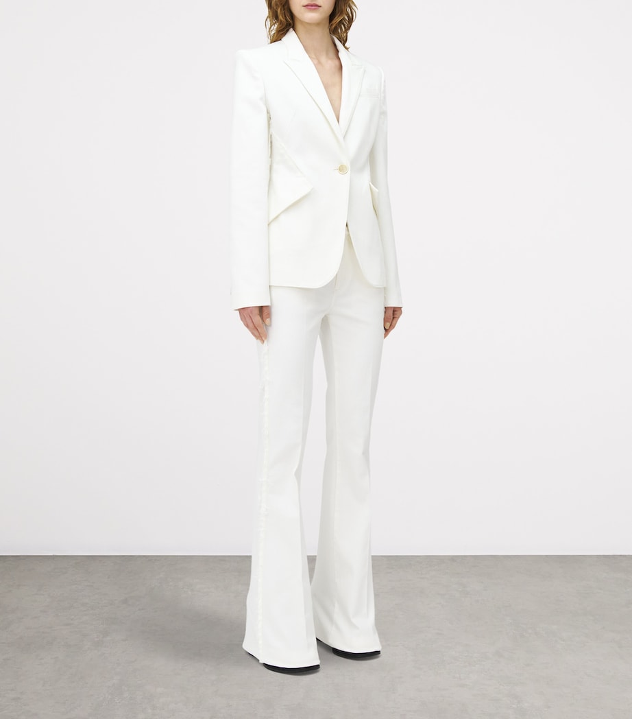 Denim Flared Tailored Trousers 9000 Image 3