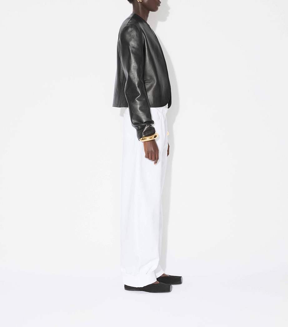 Lambskin Collarless Jacket NOIR ALAIA Image 4