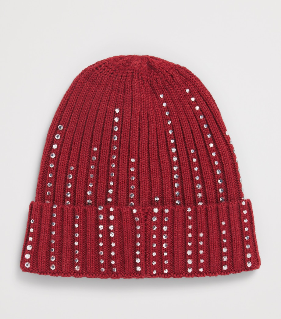 Monnalisa Embellished Knit Hat Rubino Image 2