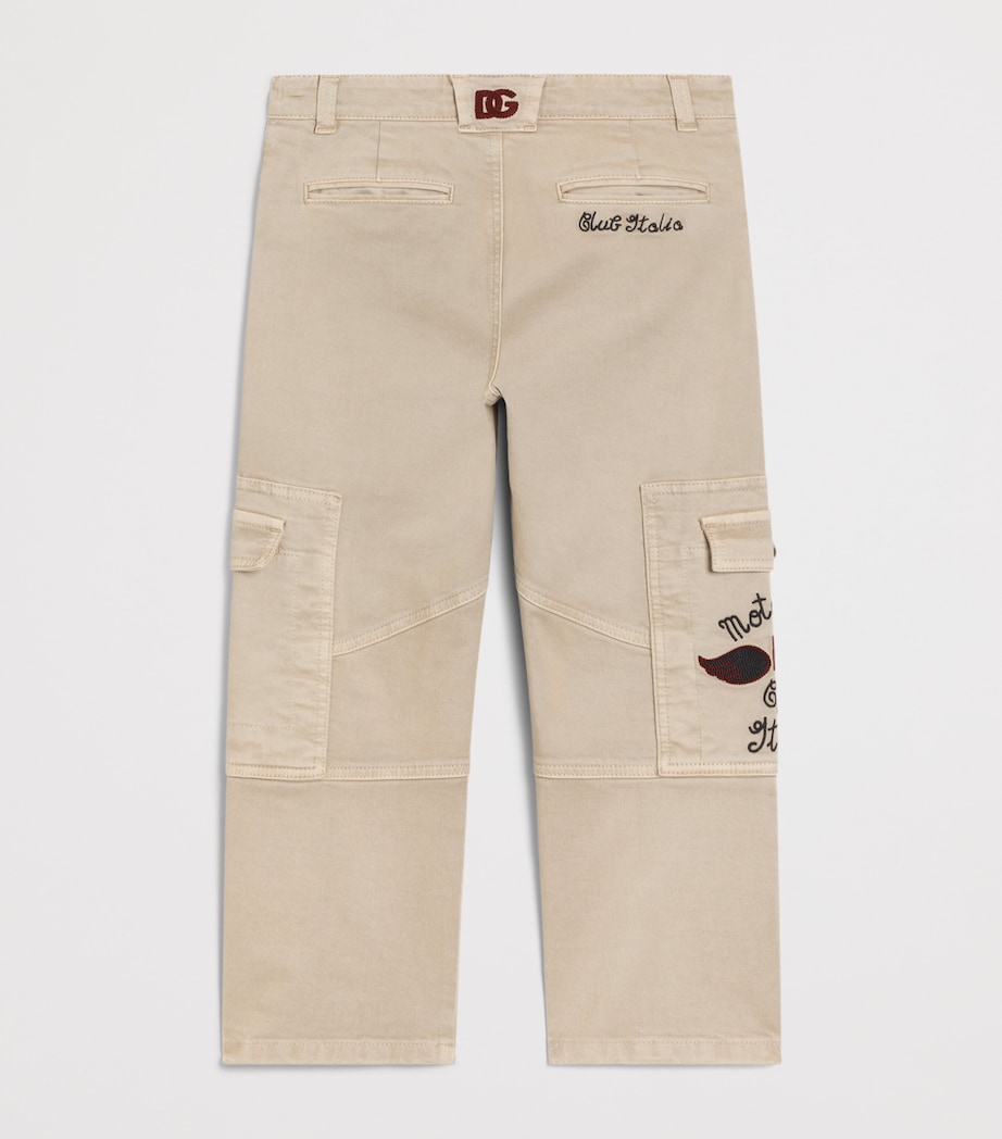 Dolce&Gabbana Kids Stretch-Cotton Twill Embroidered Trousers (8-14 Years) Combined Col Image 2
