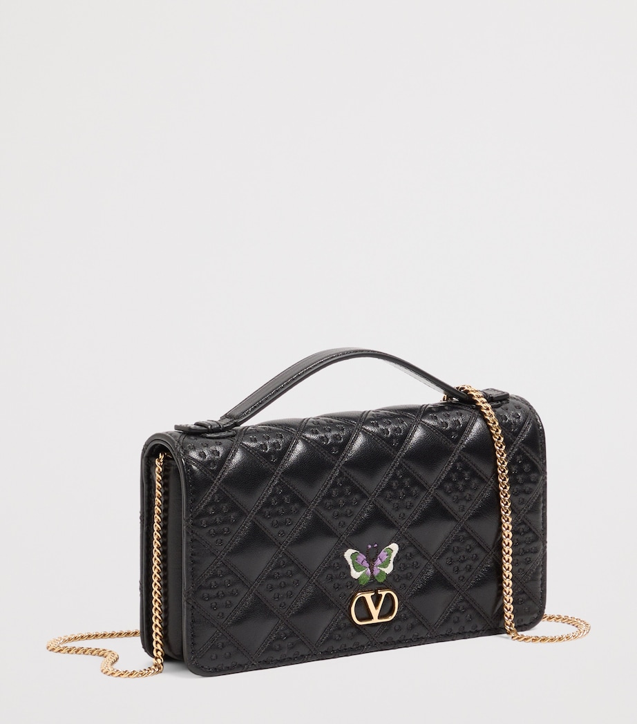 Valentino Garavani Leather Flutterby Chain Wallet Image 2