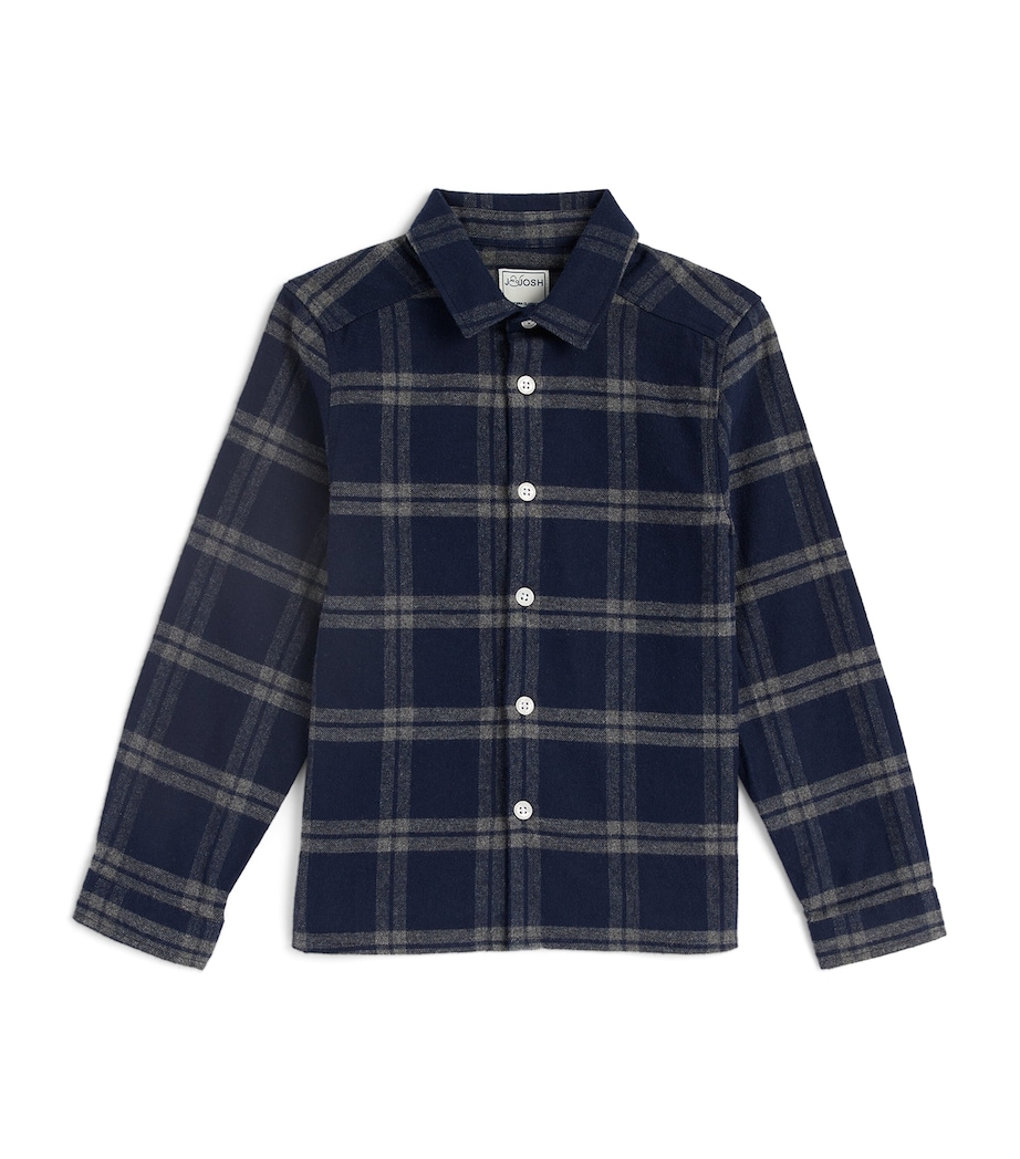 Cotton Check Shirt (2-14 Years) NAVY GREY Image 1