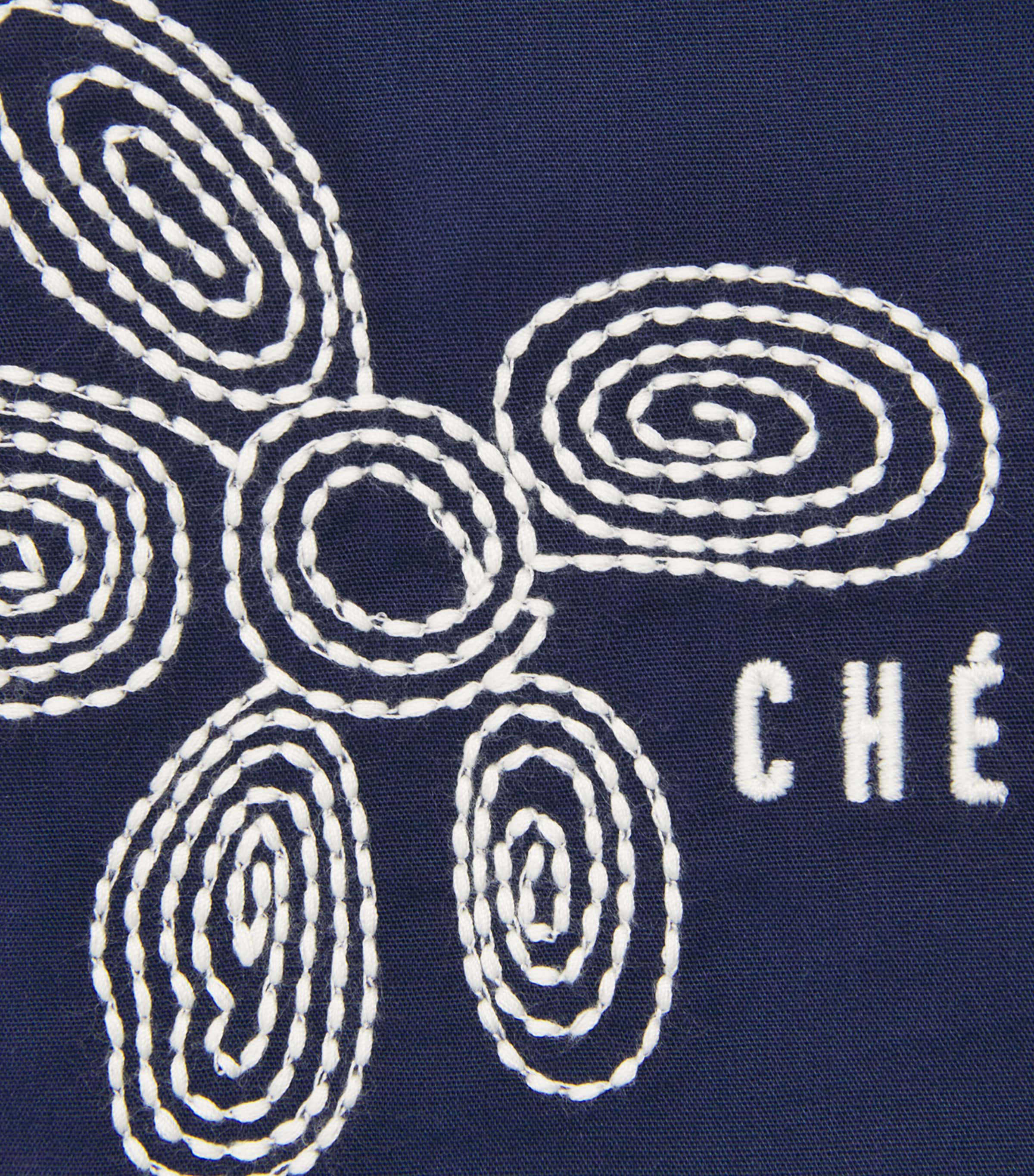 CHÉ Mens Embroidered Flores Shorts Blue Image 6