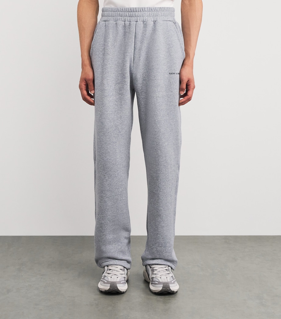 Cotton-Blend Wide-Leg Sweatpants GREY MARL Image 3