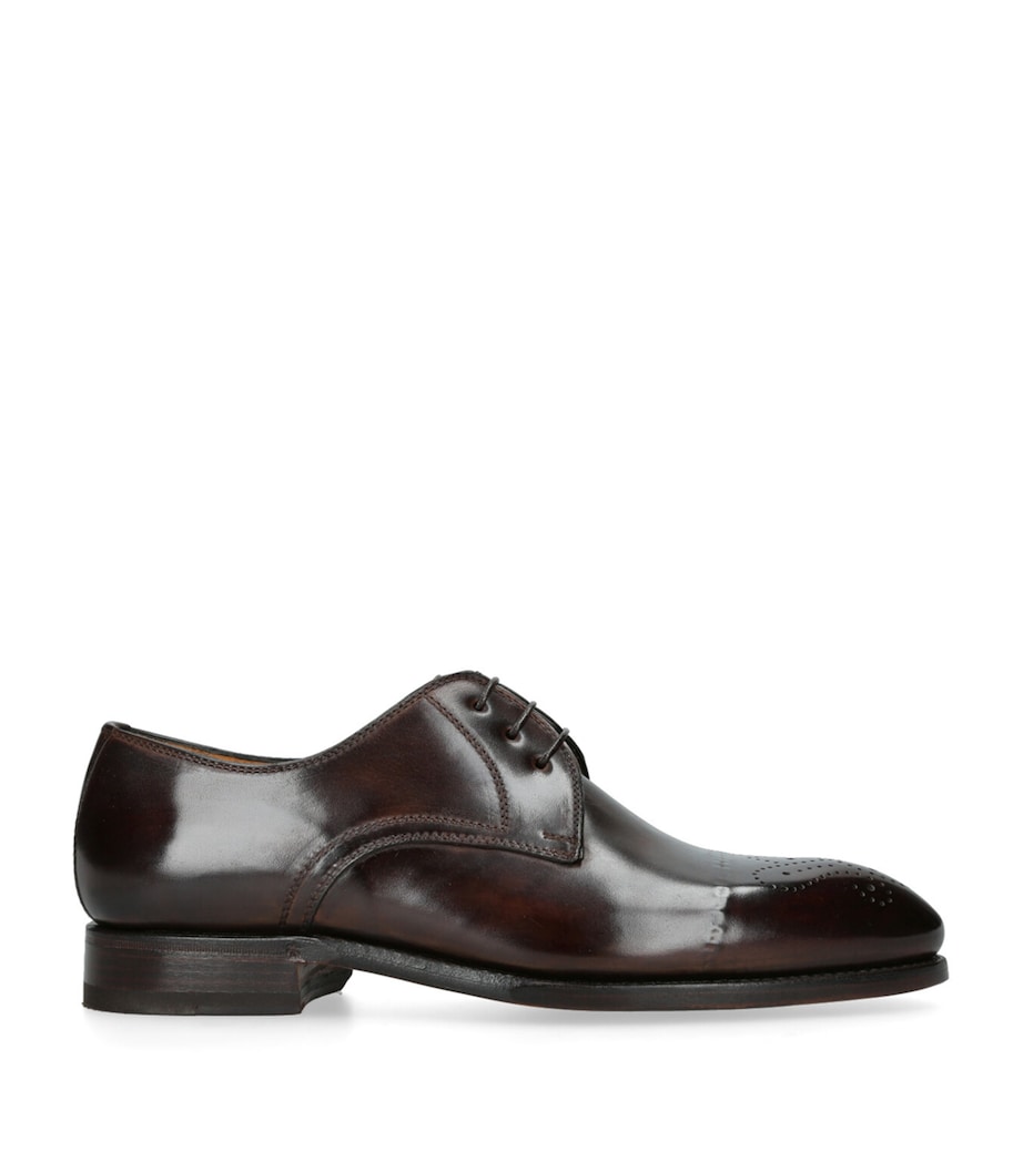 Bontoni Leather Umberto Derby Shoes Dark Brown Image 1