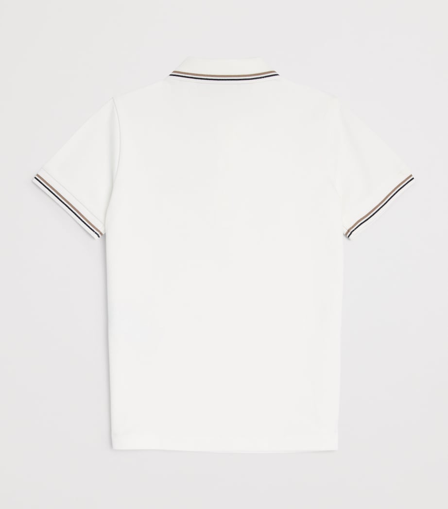 Emporio Armani Kids Stretch-Cotton Logo Polo Shirt (4-16 Years) Off White Image 2