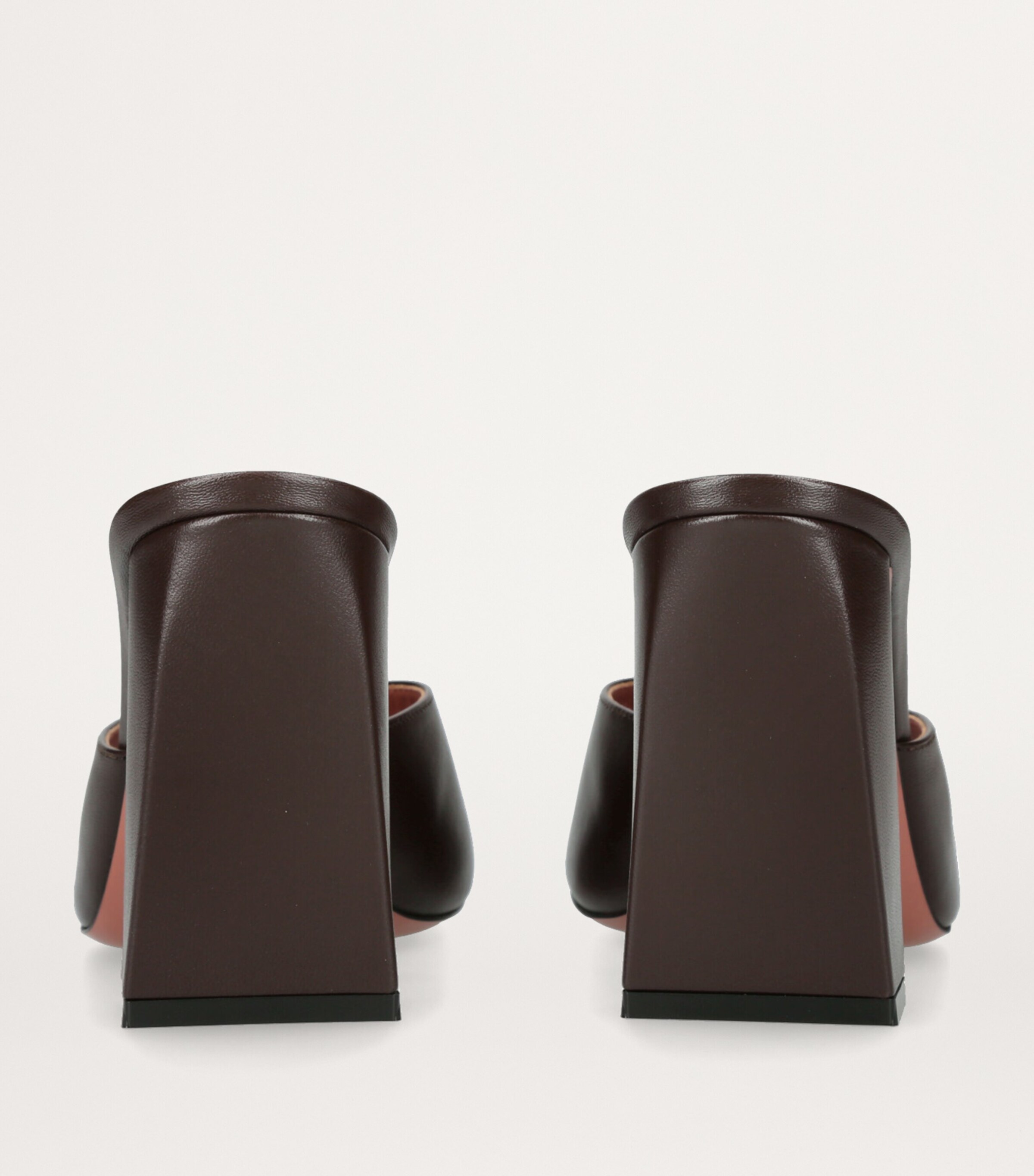 Leather Brigitte Mules 95 DARK BROWN Image 2