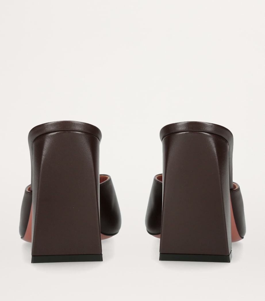 Leather Brigitte Mules 95 DARK BROWN Image 2
