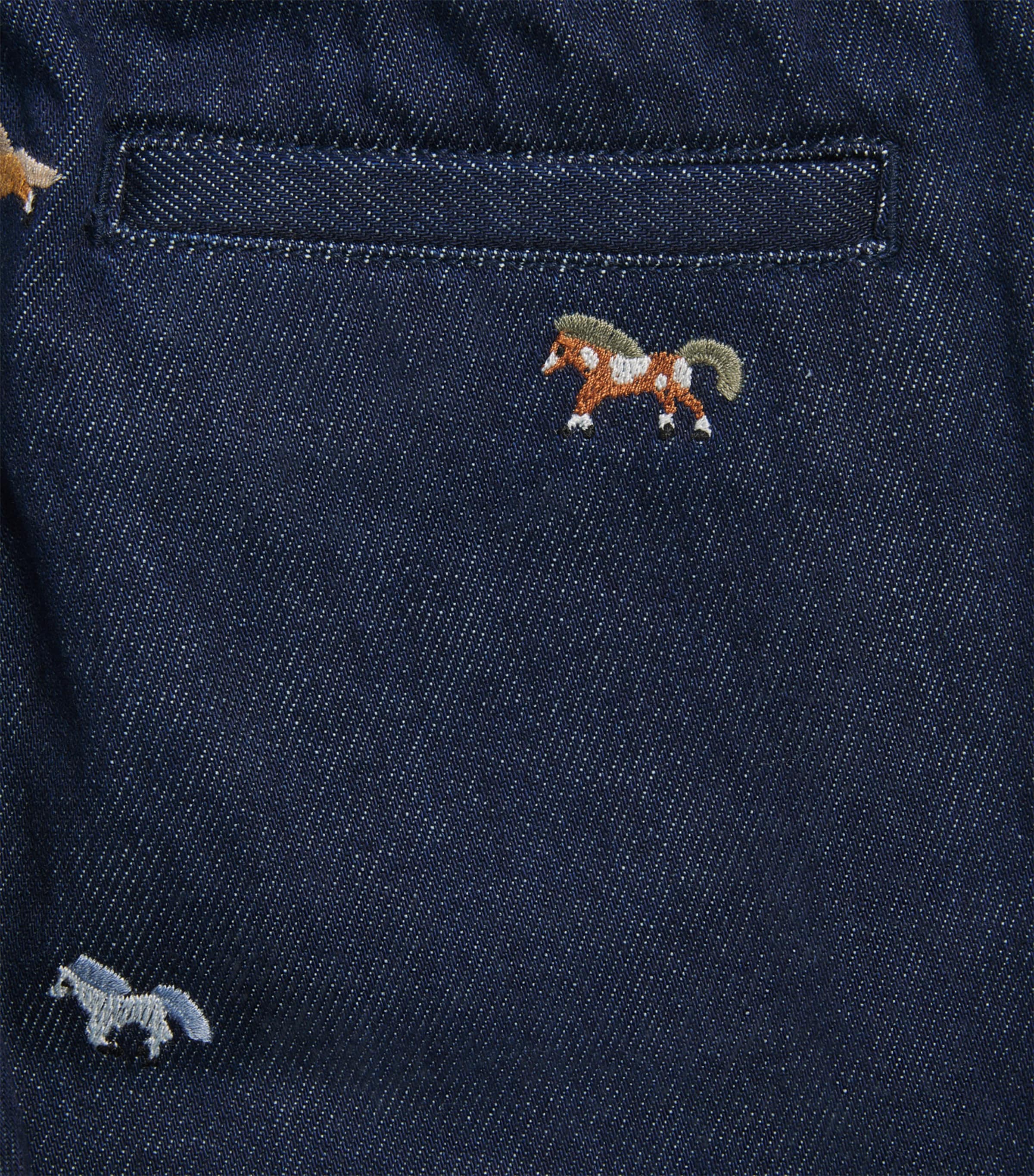 Stella McCartney Kids Embroidered Denim Trousers (5-14 Years) Blu/embro Image 3