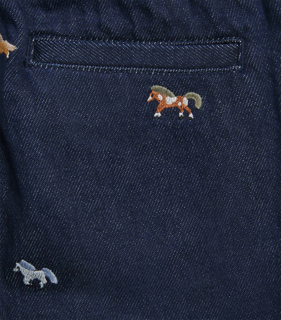Stella McCartney Kids Embroidered Denim Trousers (5-14 Years) Blu/embro Image 3
