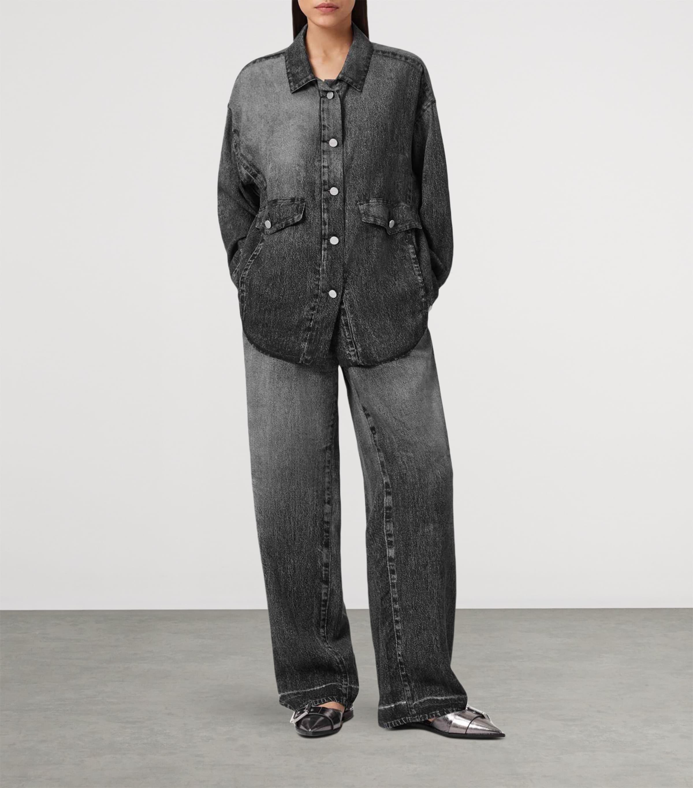 Oversized Illusion Print Hettie Overshirt ILLUSION BLACK Image 2