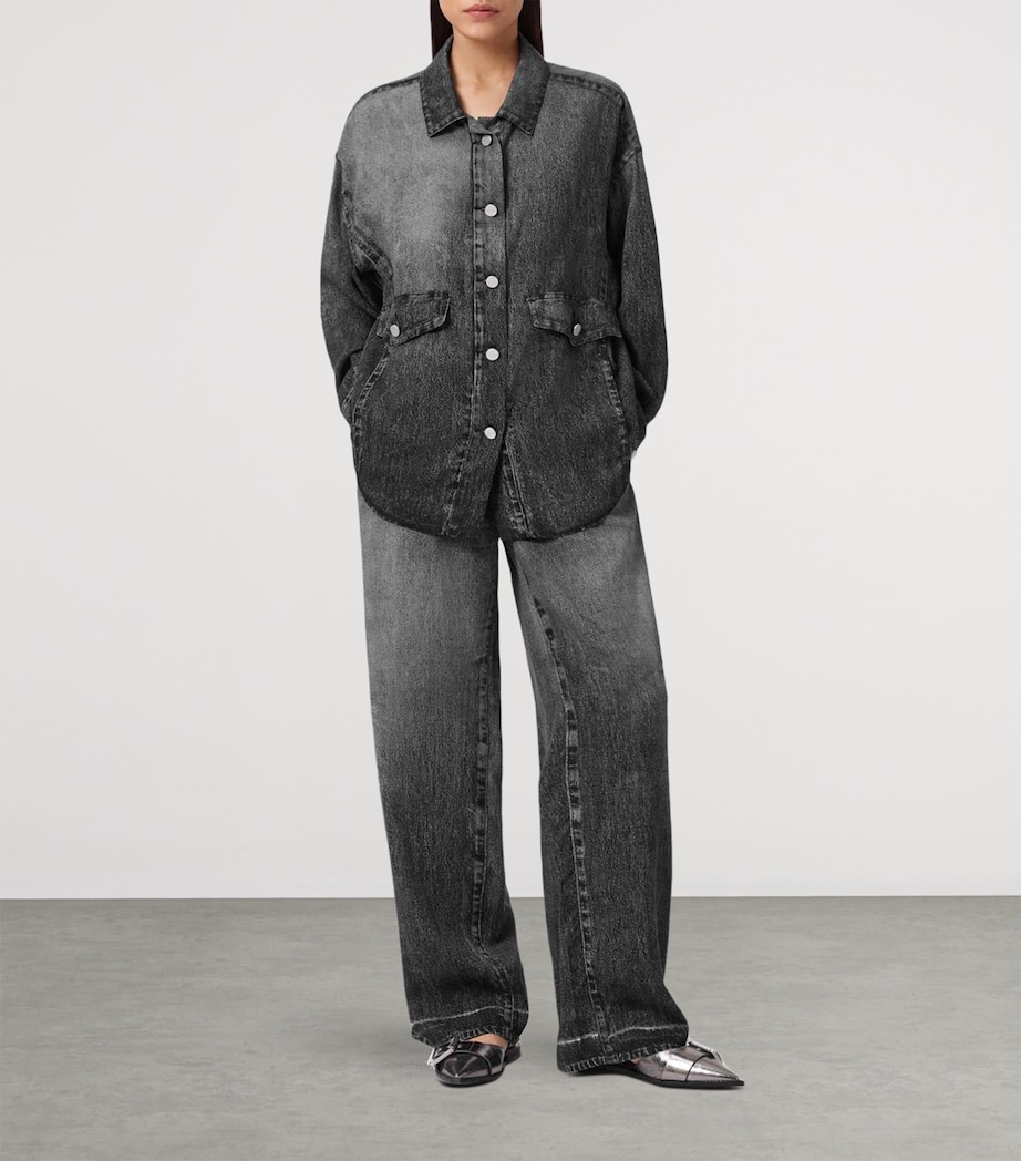 Oversized Illusion Print Hettie Overshirt ILLUSION BLACK Image 2