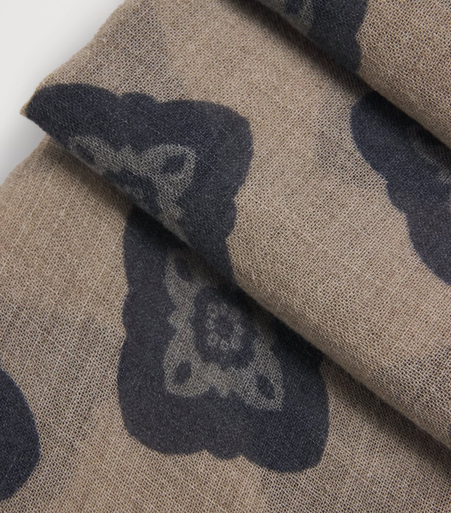 Virgin Wool-Yak Wool Printed Foulard F6050 Image 4