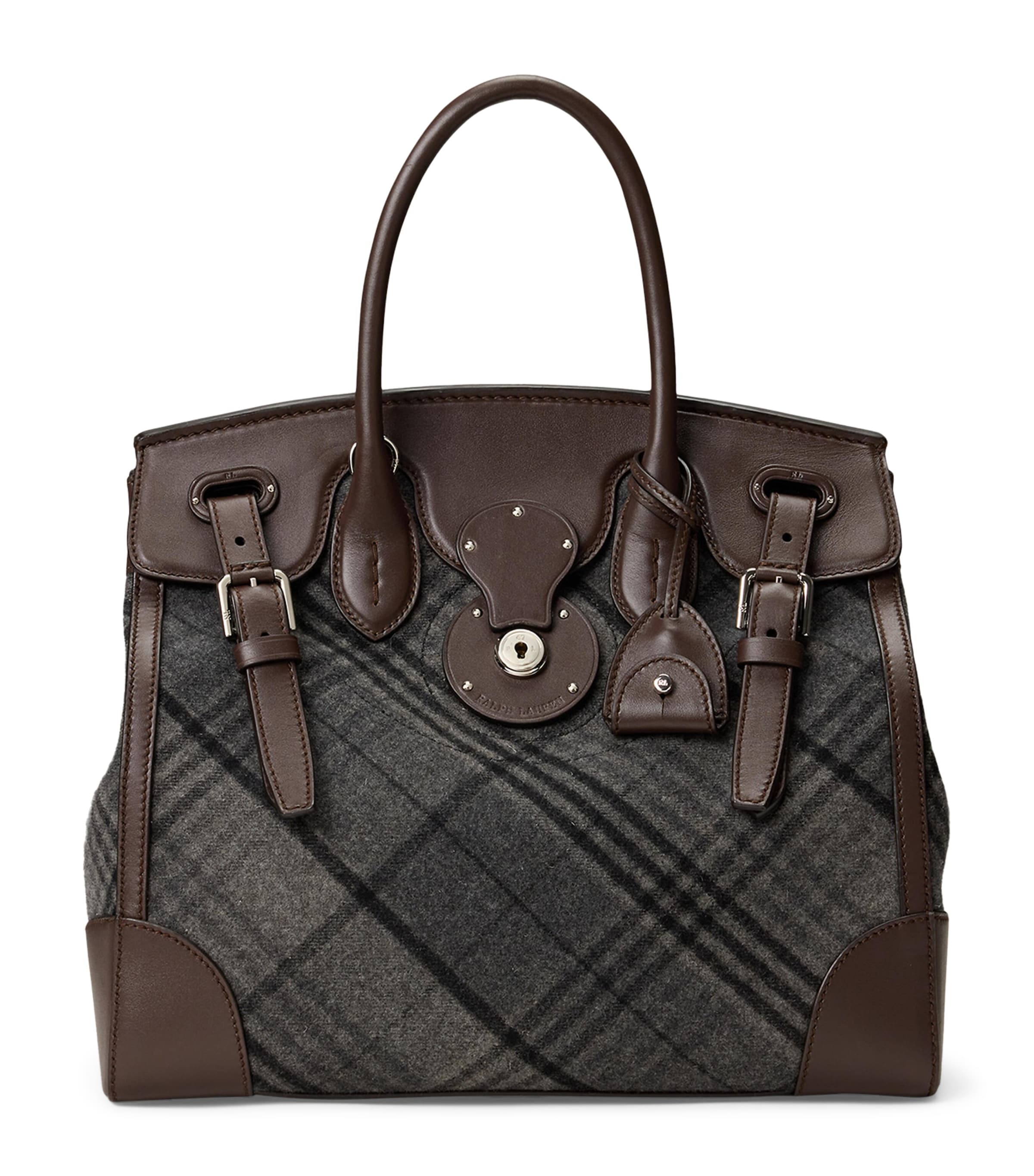 Ralph Lauren Wool-leather Soft Ricky 33 Top-handle Bag In Gray
