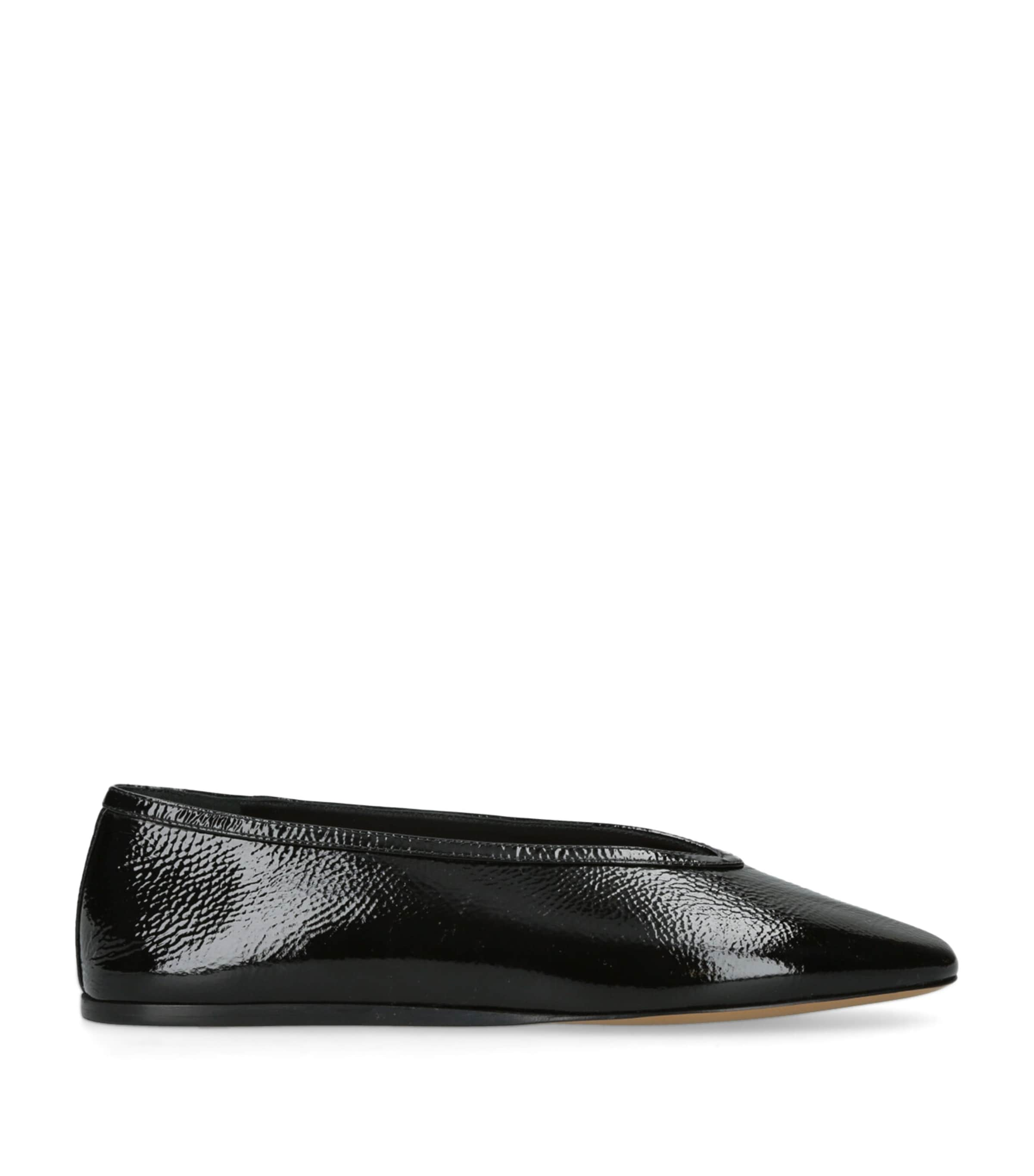 Shop Le Monde Beryl Leather Luna Ballet Flats In Black