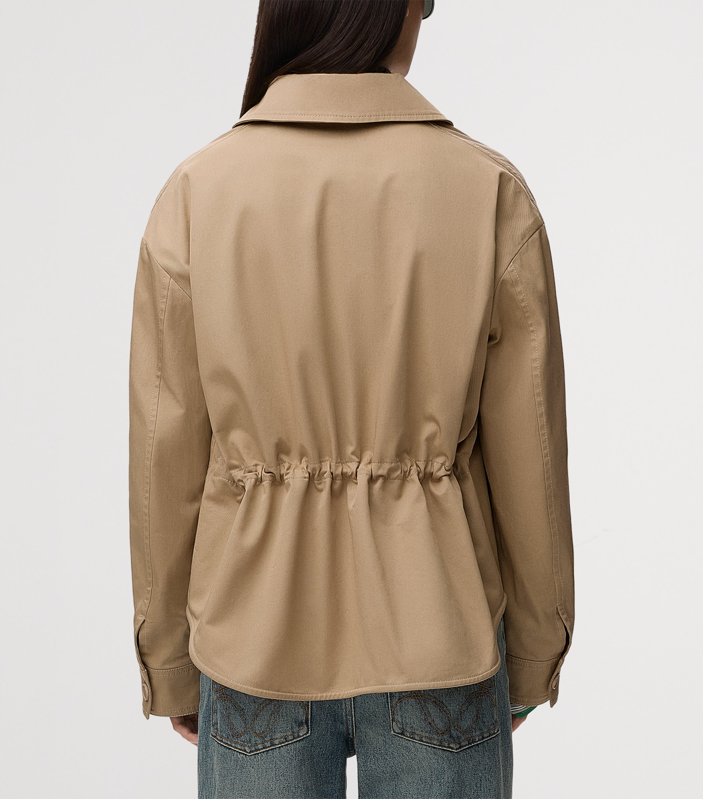 LOEWE Womens Cotton Workwear Jacket Beige Image 4