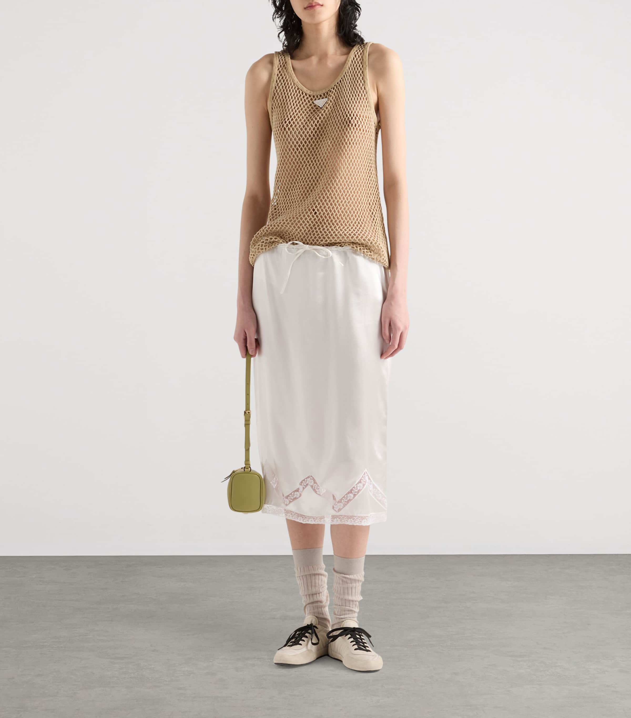 【送料&関税込】Prada Sand Cotton Tank Top Prada Cotton Mesh Tank Top | Harrods UK