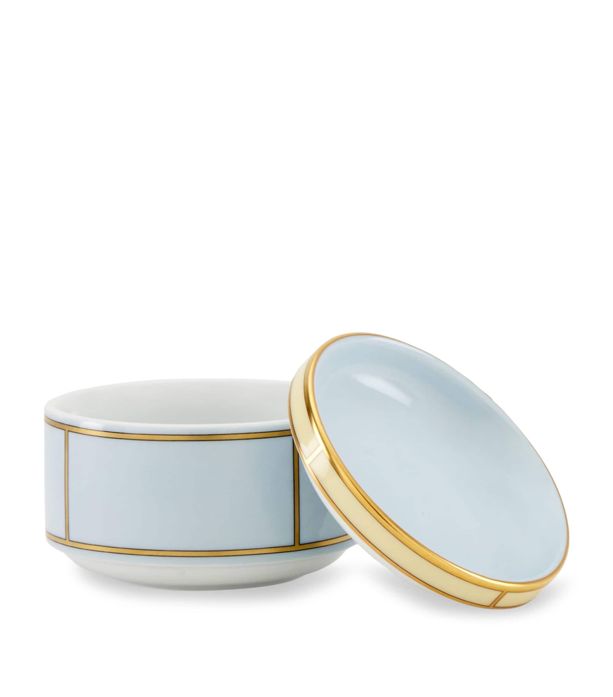 GINORI 1735 Porcelain Colonna Diva Celeste Lidded Sugar Pot (10cm) Image 4
