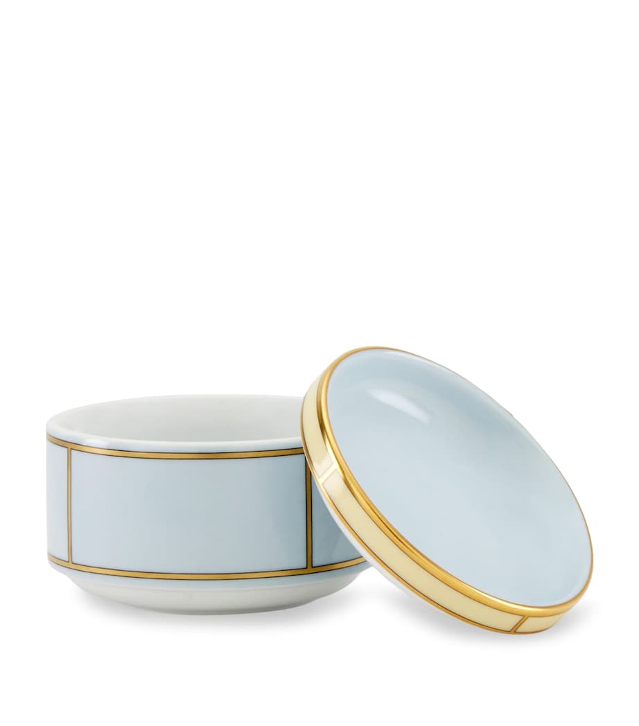 GINORI 1735 Porcelain Colonna Diva Celeste Lidded Sugar Pot (10cm) Image 4