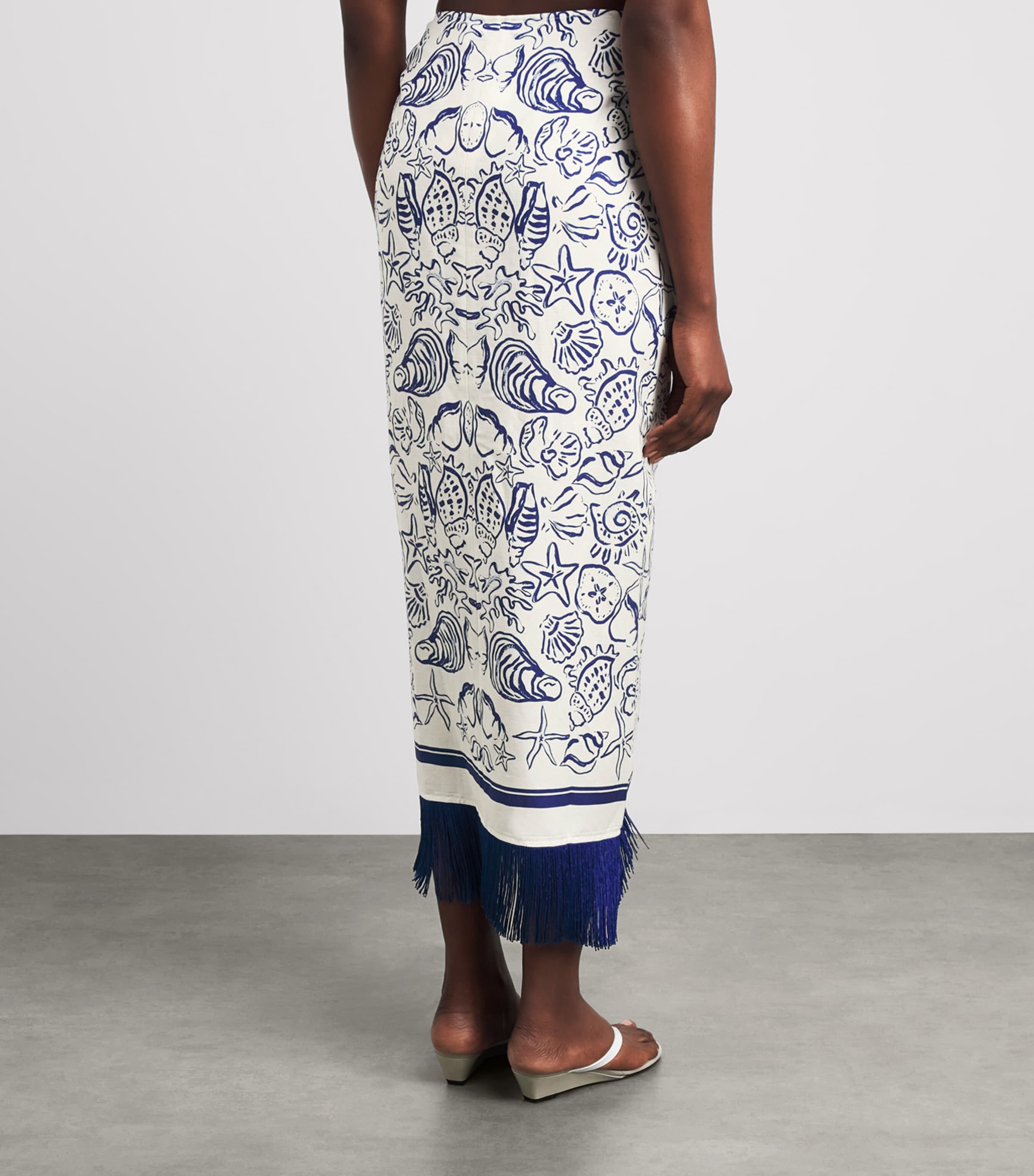 Simkhai Womens Linen-Blend Russo Pareo Blueberry Multi Image 5