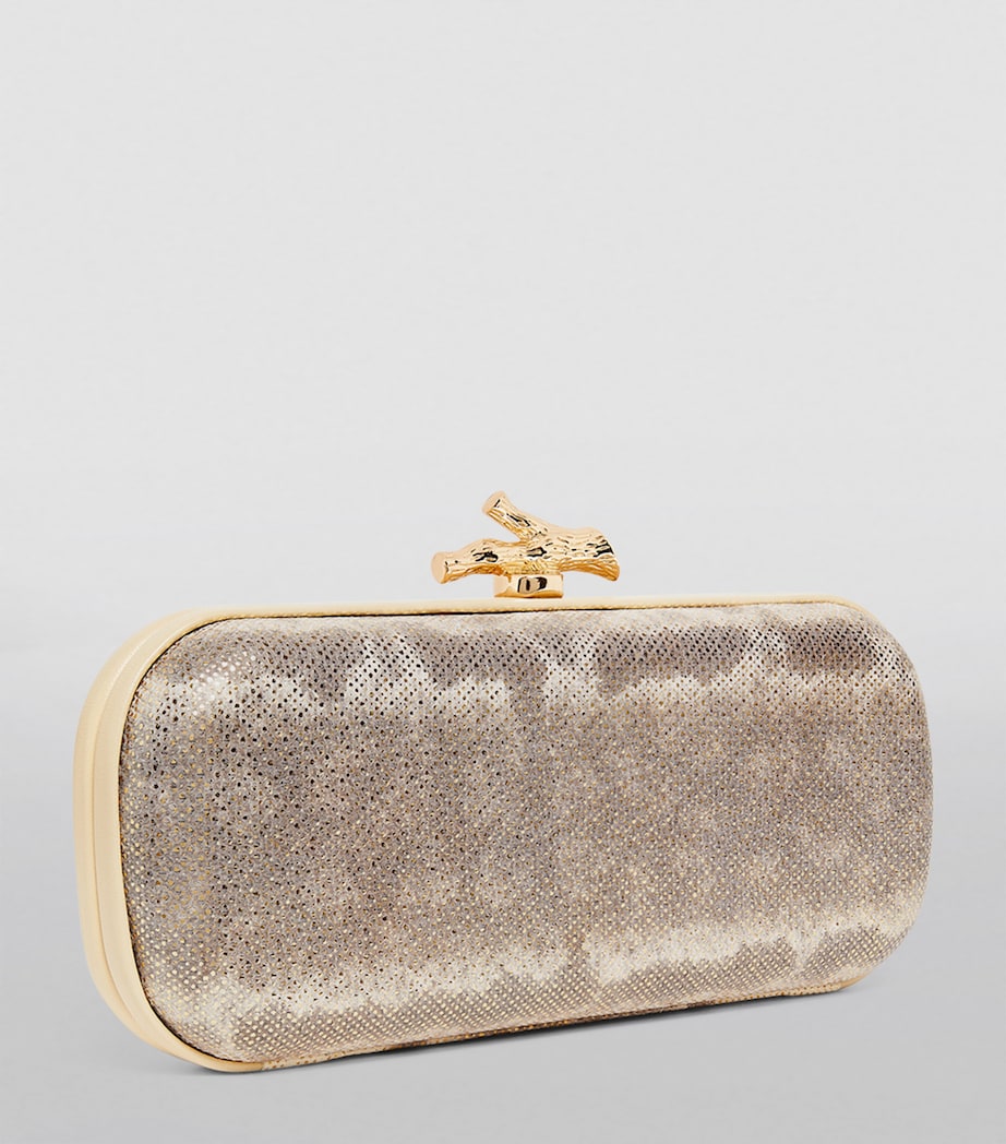 Maria Oliver Lizard Skin Emilia Clutch Bag Natural Corda Image 2