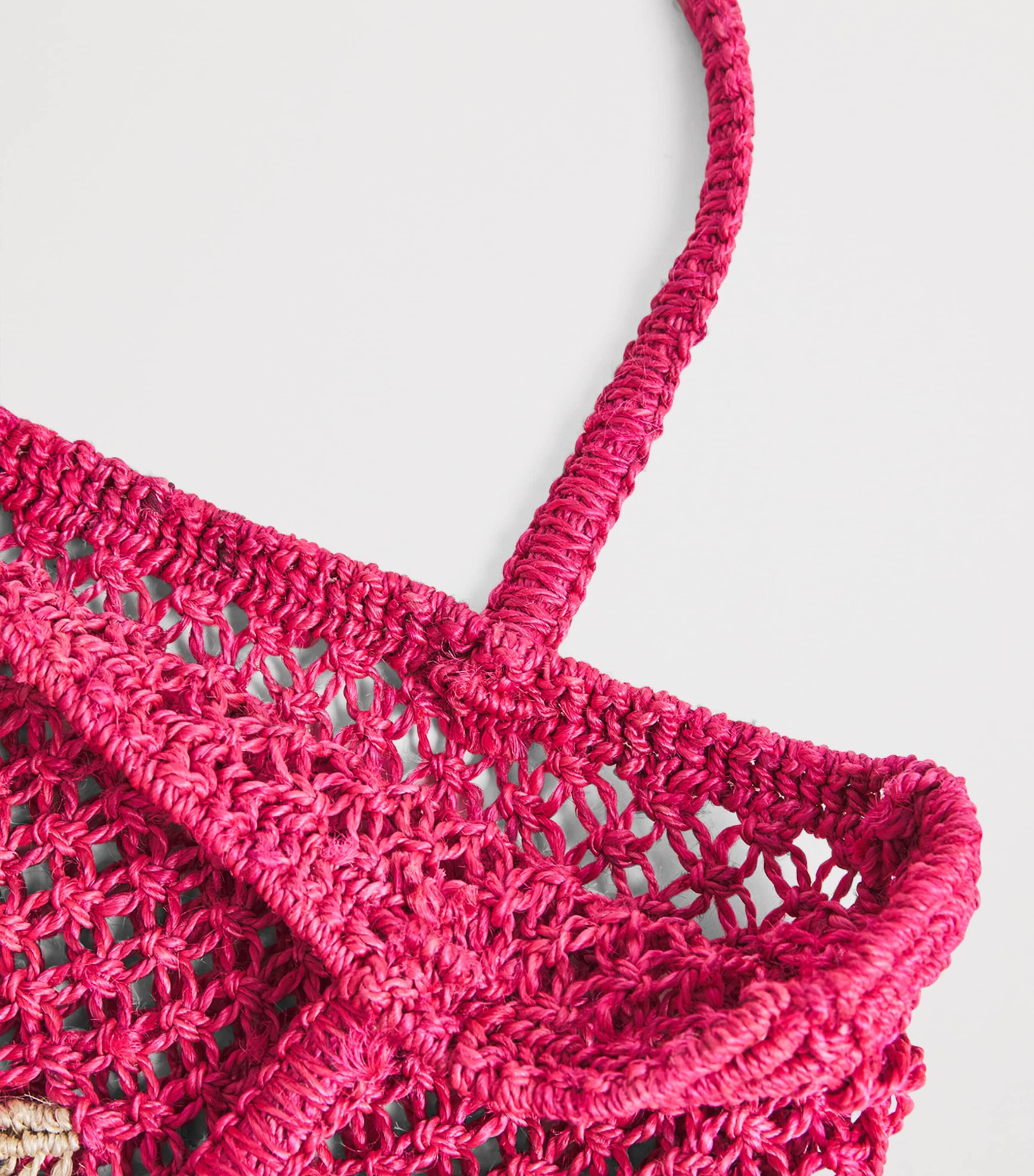 the Jacksons Mini Jute Ciao Tracy Tote Bag Hot Pink Image 4