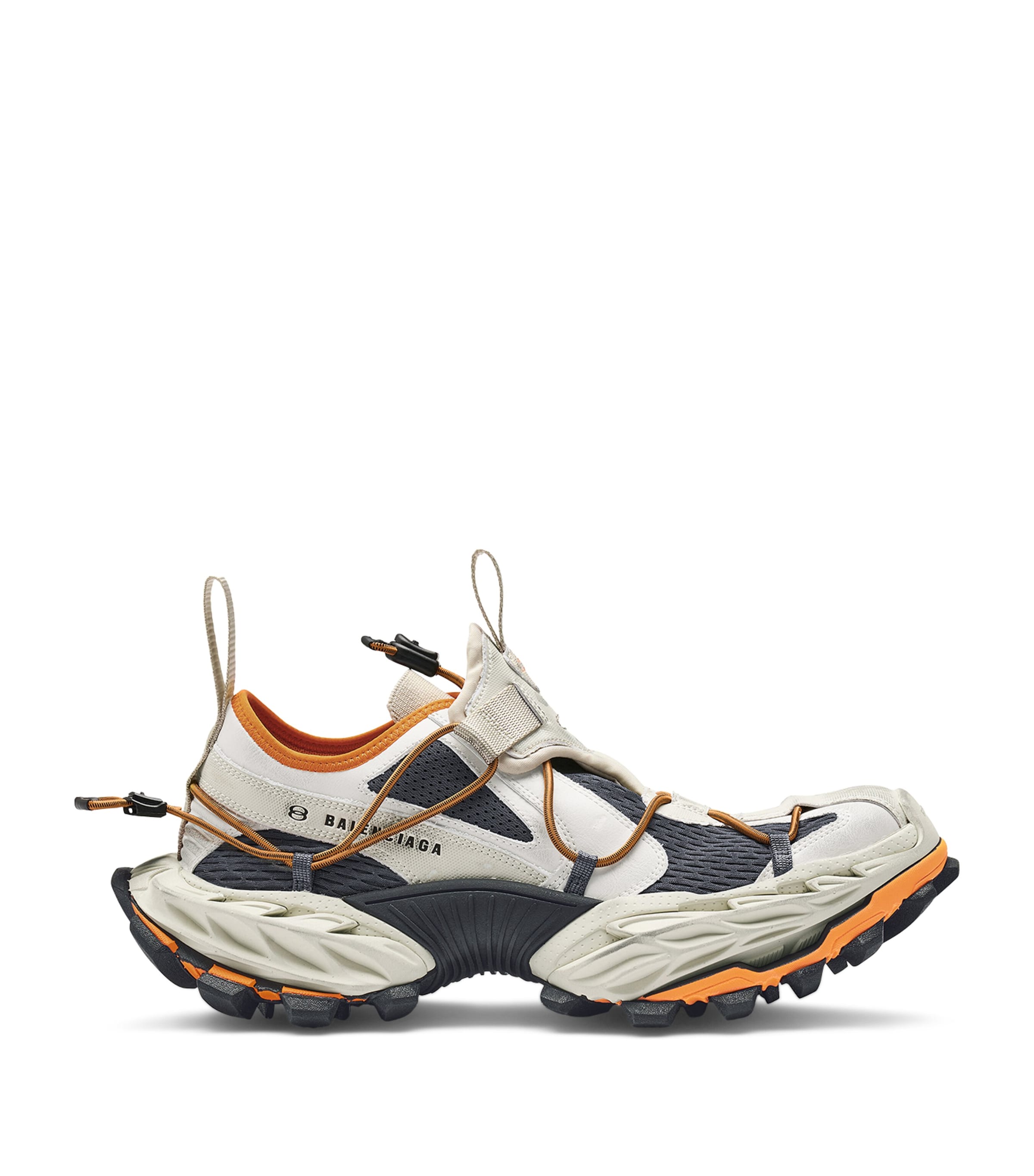 Balenciaga Multicolor Synthetic Leather And Mesh Hike Sneakers In Brown