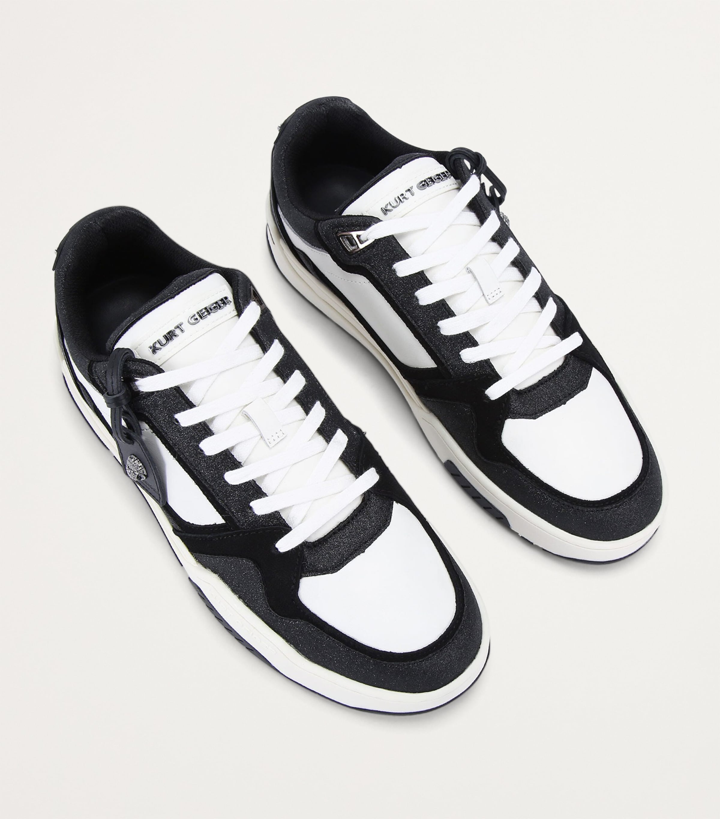 Kurt Geiger London Leather Regan Sneakers White Blk Image 4