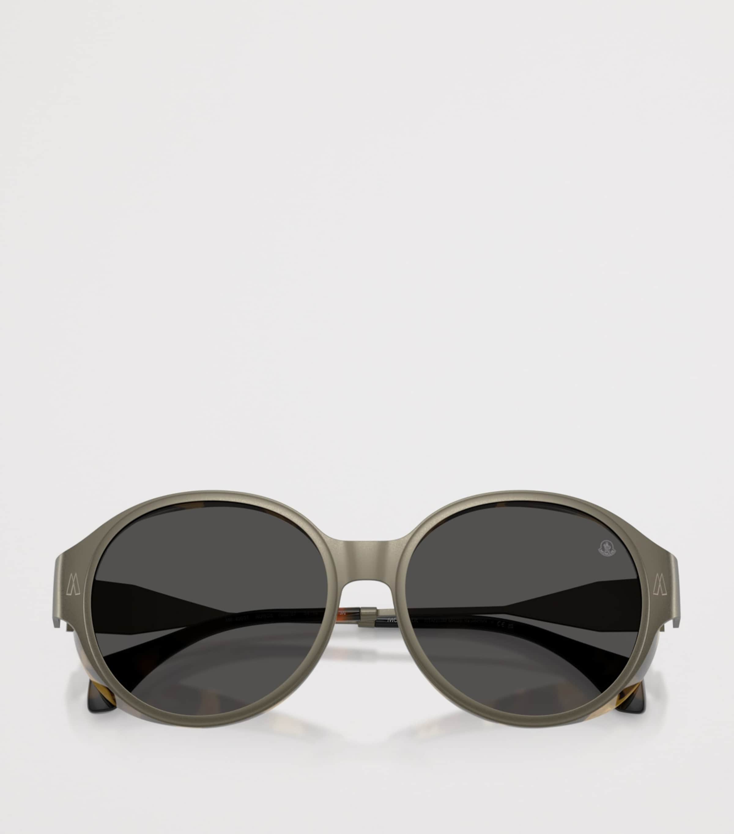 Moncler Titanium Auros Round Sunglasses Grey Image 5
