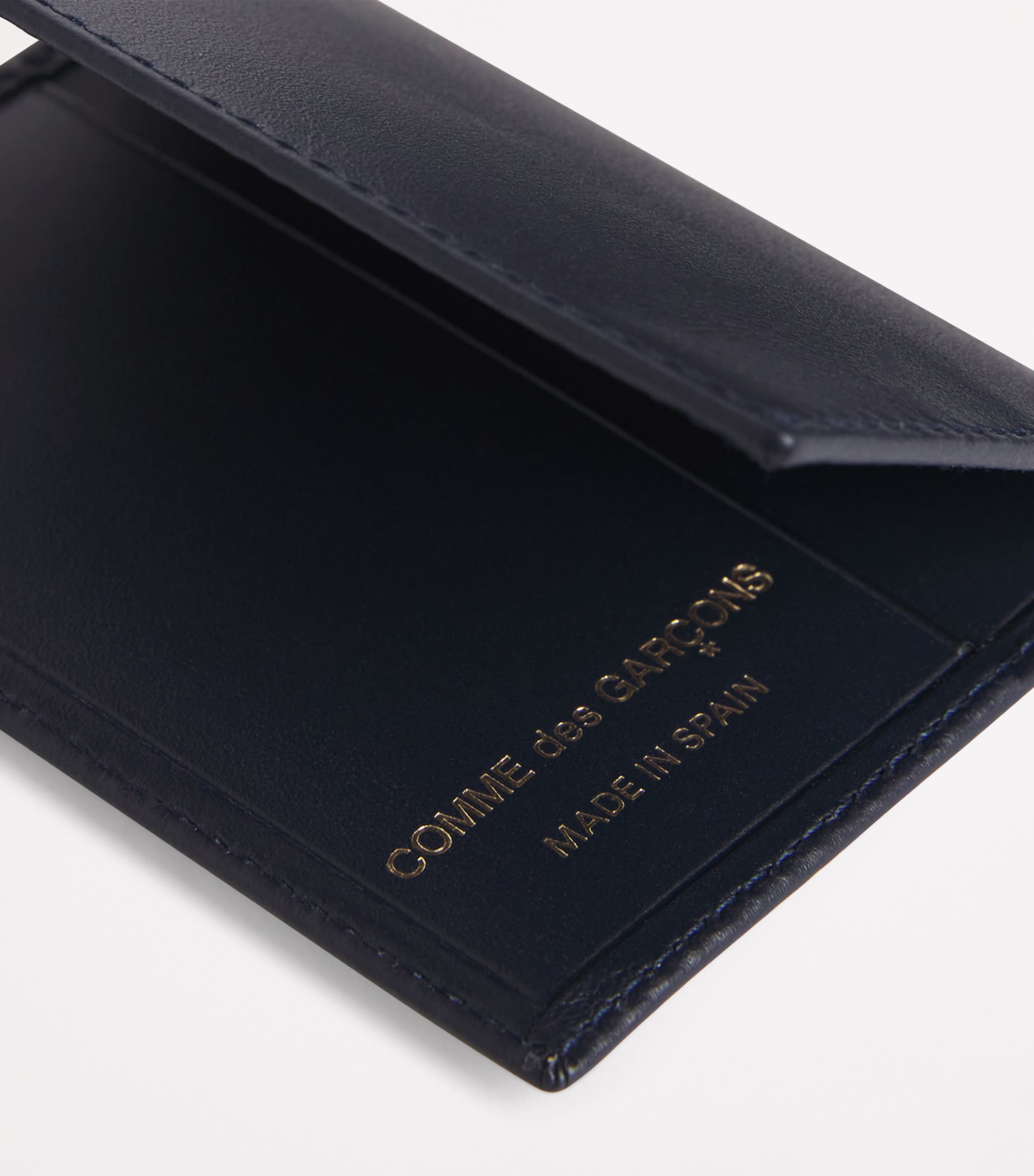 Leather Bifold Card Holder NAVY Image 5
