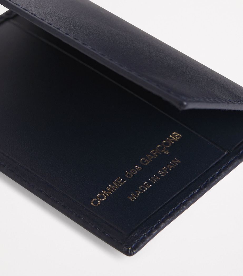 Leather Bifold Card Holder NAVY Image 5