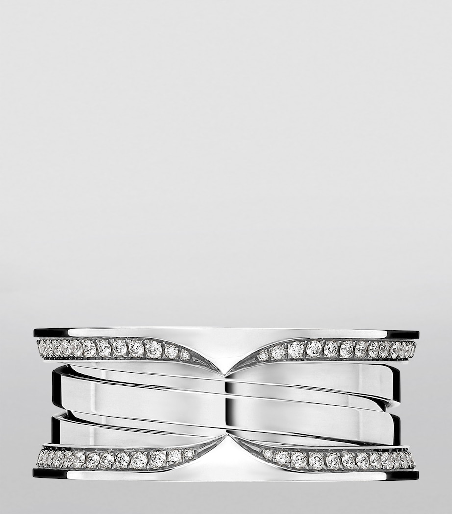 White Gold and Diamond B.zero1 Three-Band Ring WHITE GOLD Image 2