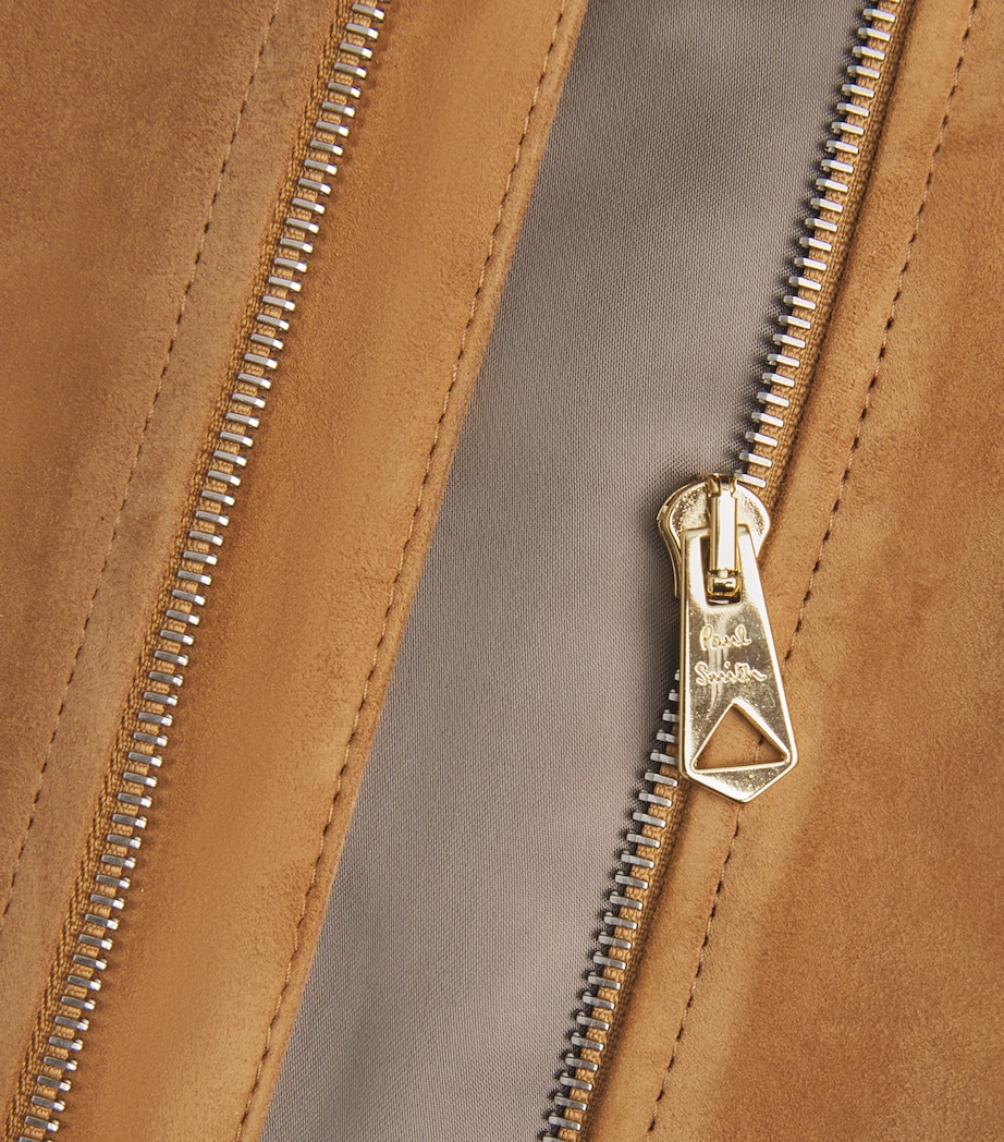 Suede Bomber Jacket 64A_CAMEL Image 5