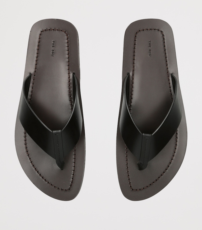 The Row Black Dan Leather Flip Flops Harrods US the-row-black-dan-leather-flip-flops-harrods-us