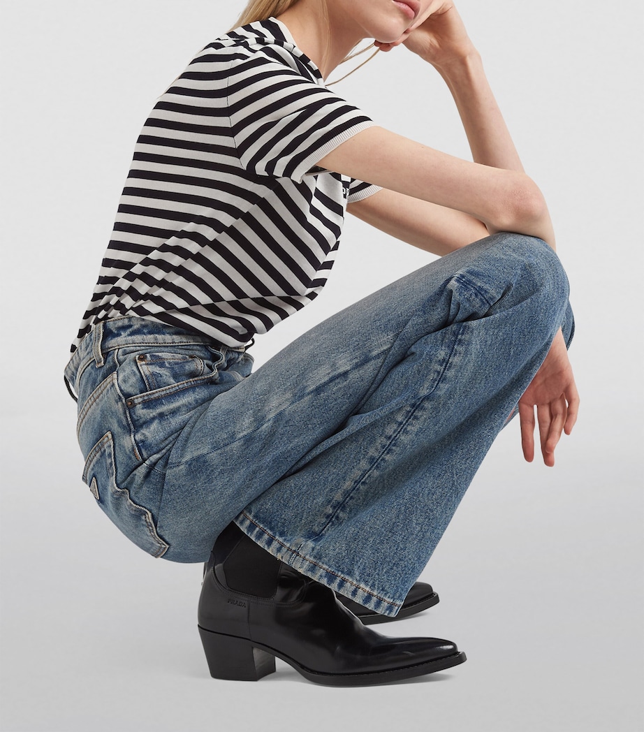Bleached-Wash High-Rise Boyfriend Jeans F0BAU Image 3