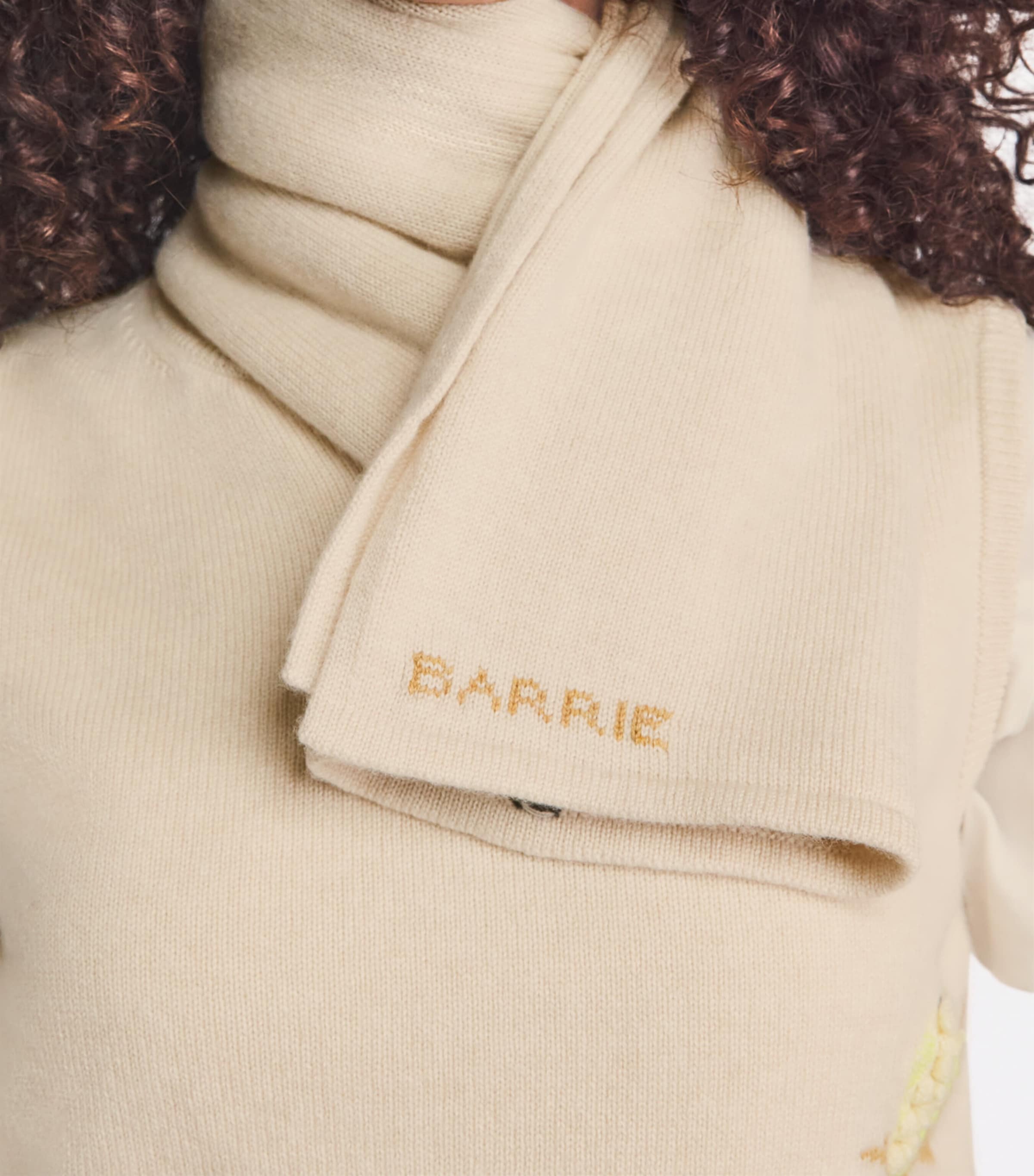 Barrie Womens Cashmere Thistle Scarf Canvas Multi Image 3