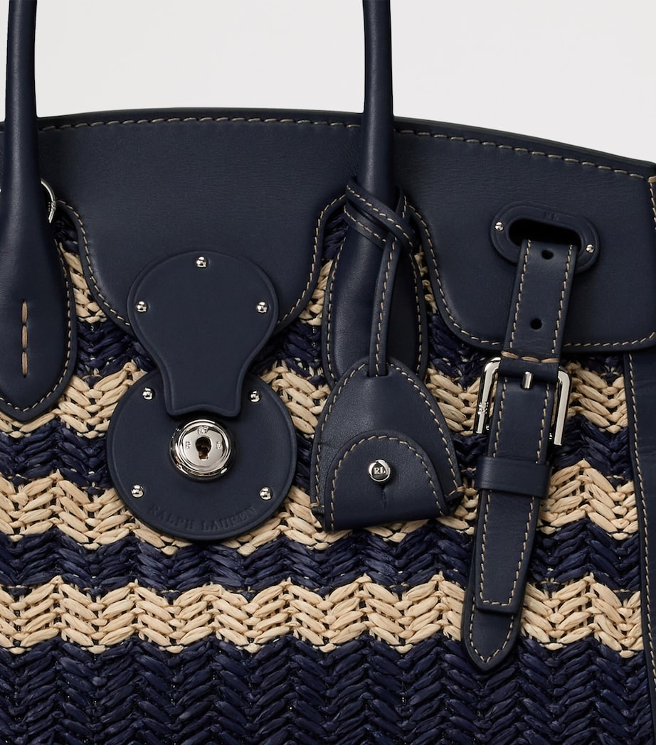 Straw Soft Ricky 33 Top-Handle Bag NAVY/NATURAL Image 4
