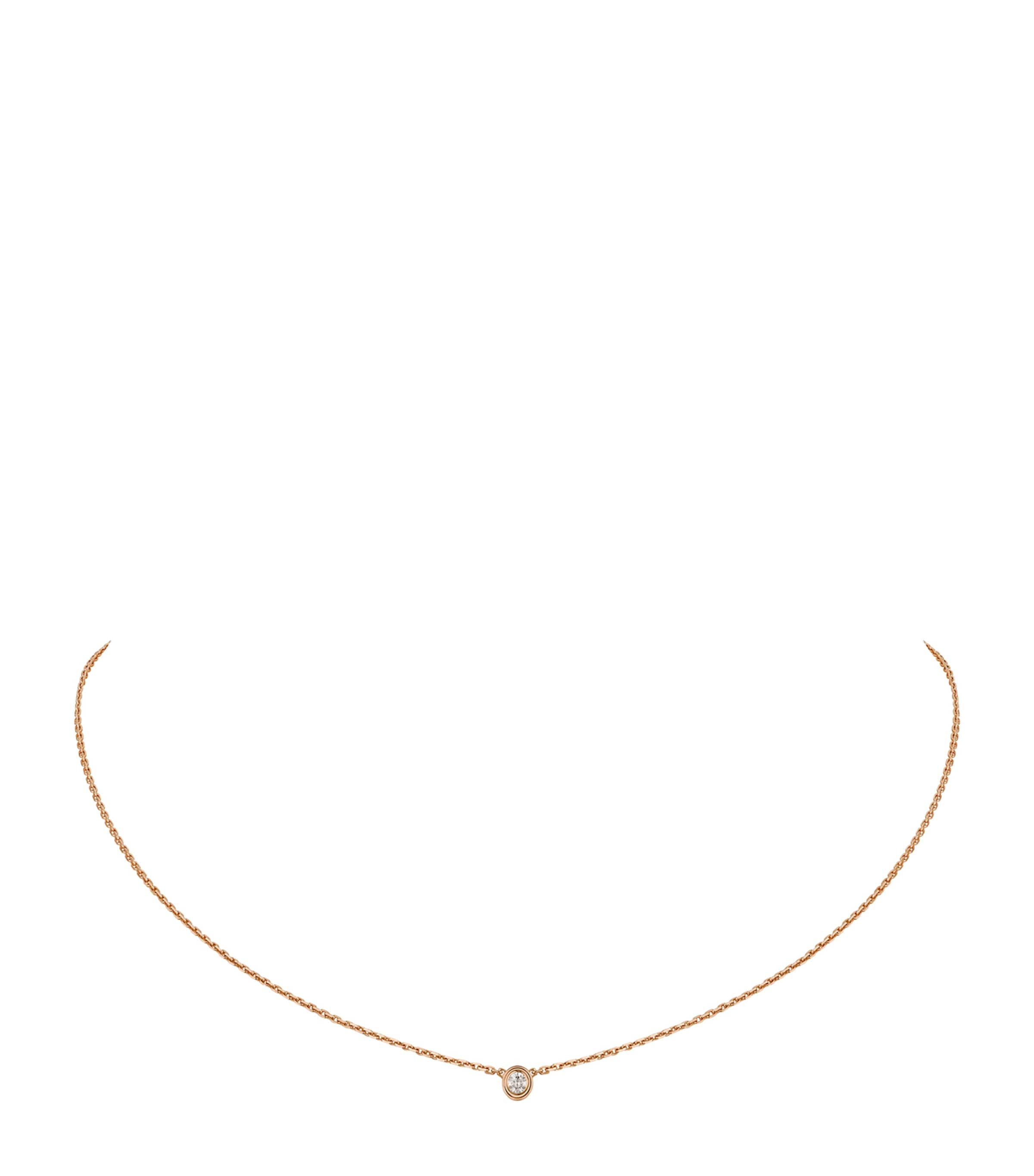 Extra-Small Rose Gold and Diamond Cartier d'Amour Necklace ROSE GOLD Image 1
