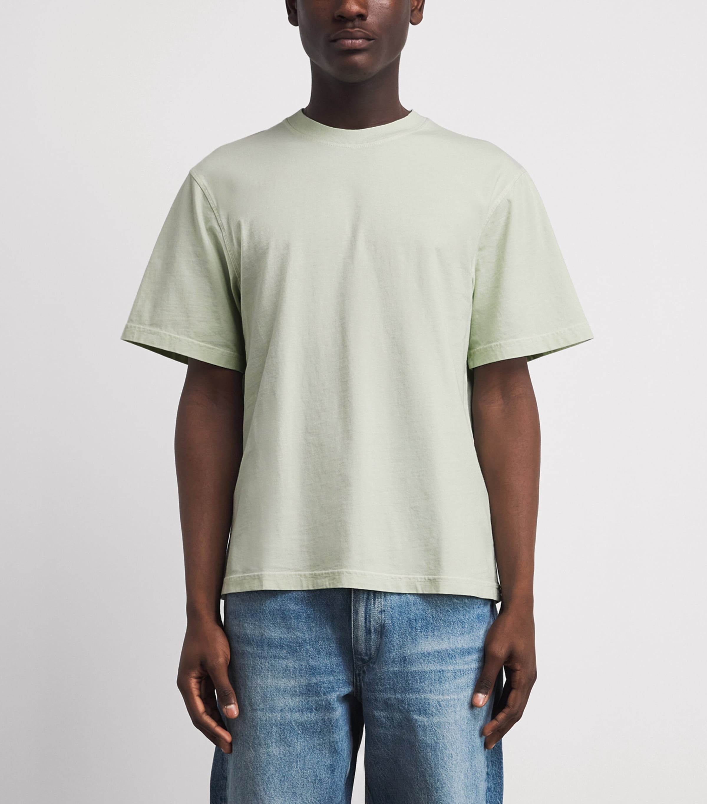 AGOLDE Mens Cotton Asha T-Shirt Mint Crm Seafoam Grn Image 4