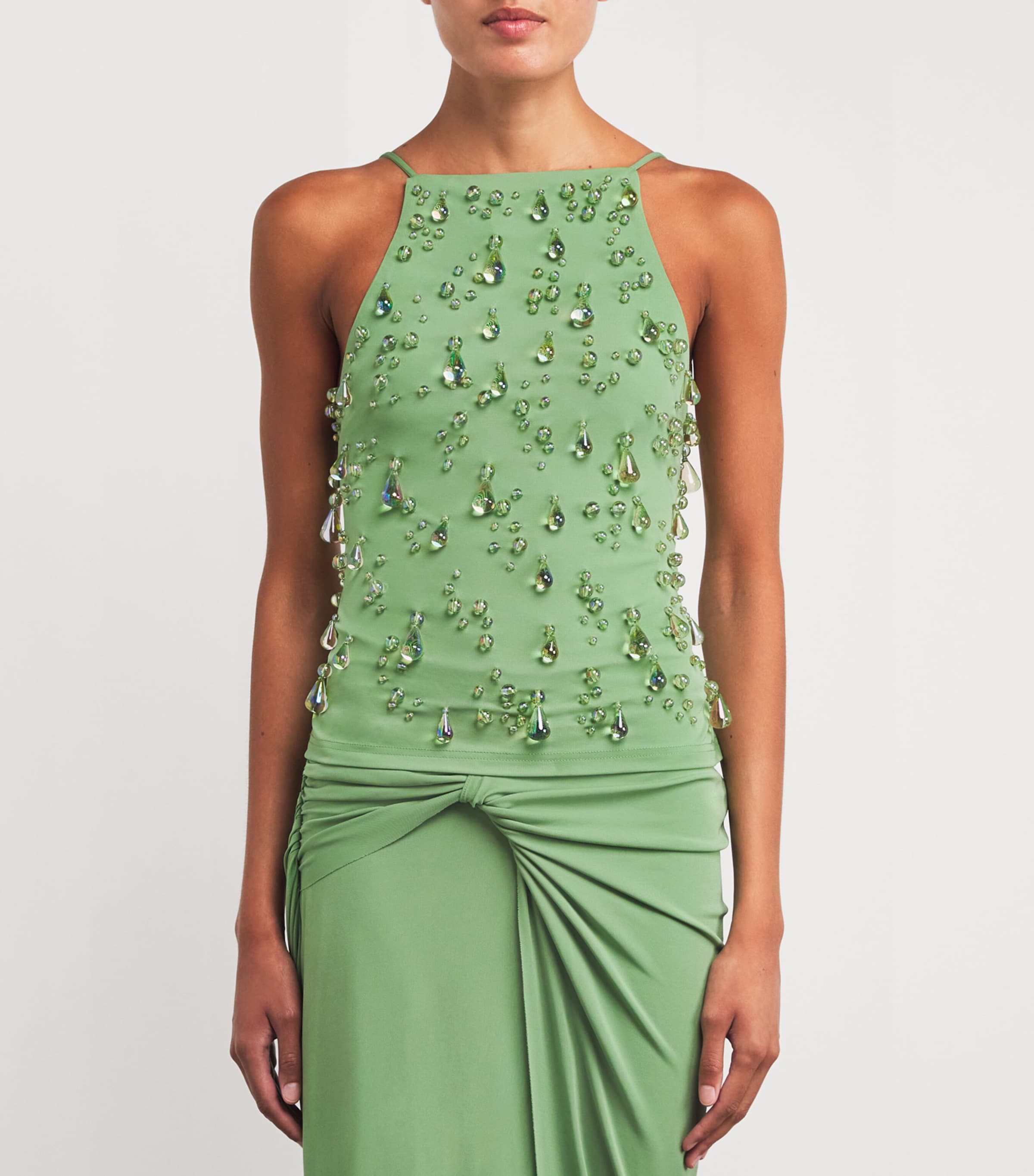 Cult Gaia Green Embellished Lyle Top | Harrods US