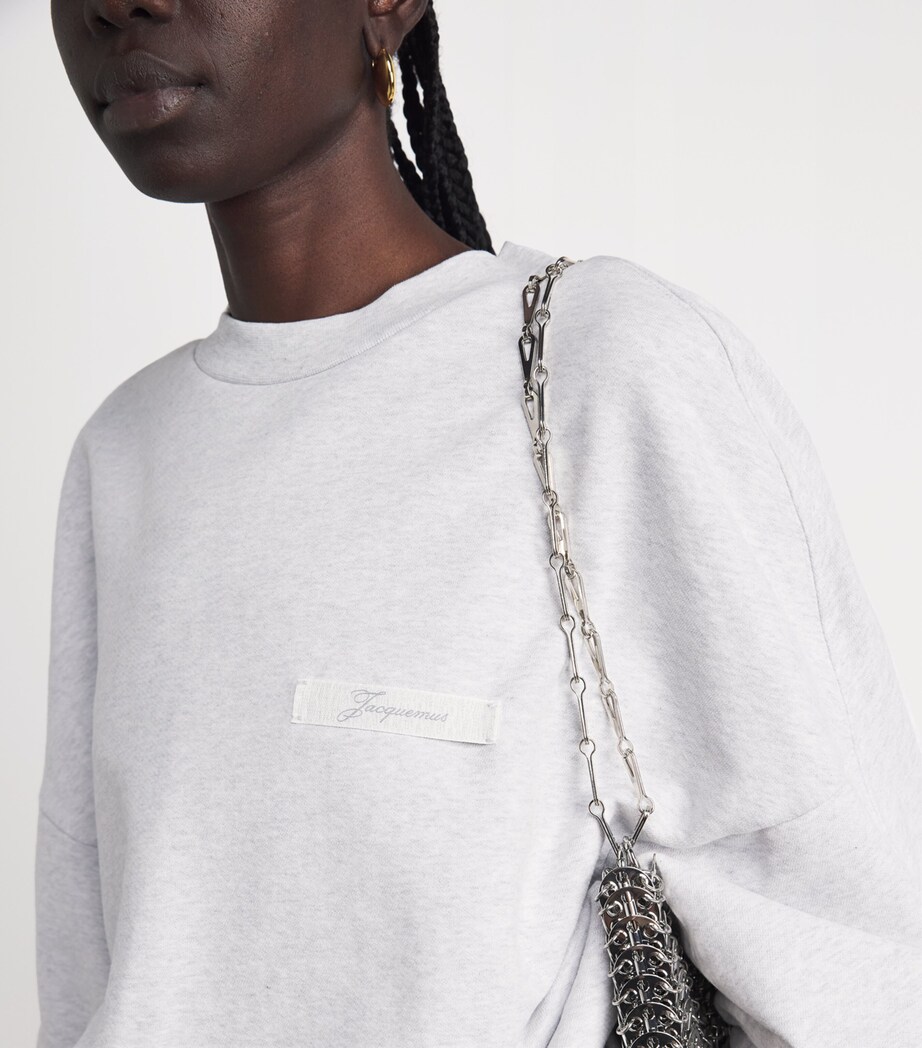 Jacquemus Womens Cotton Logo Sweatshirt Grey Image 3