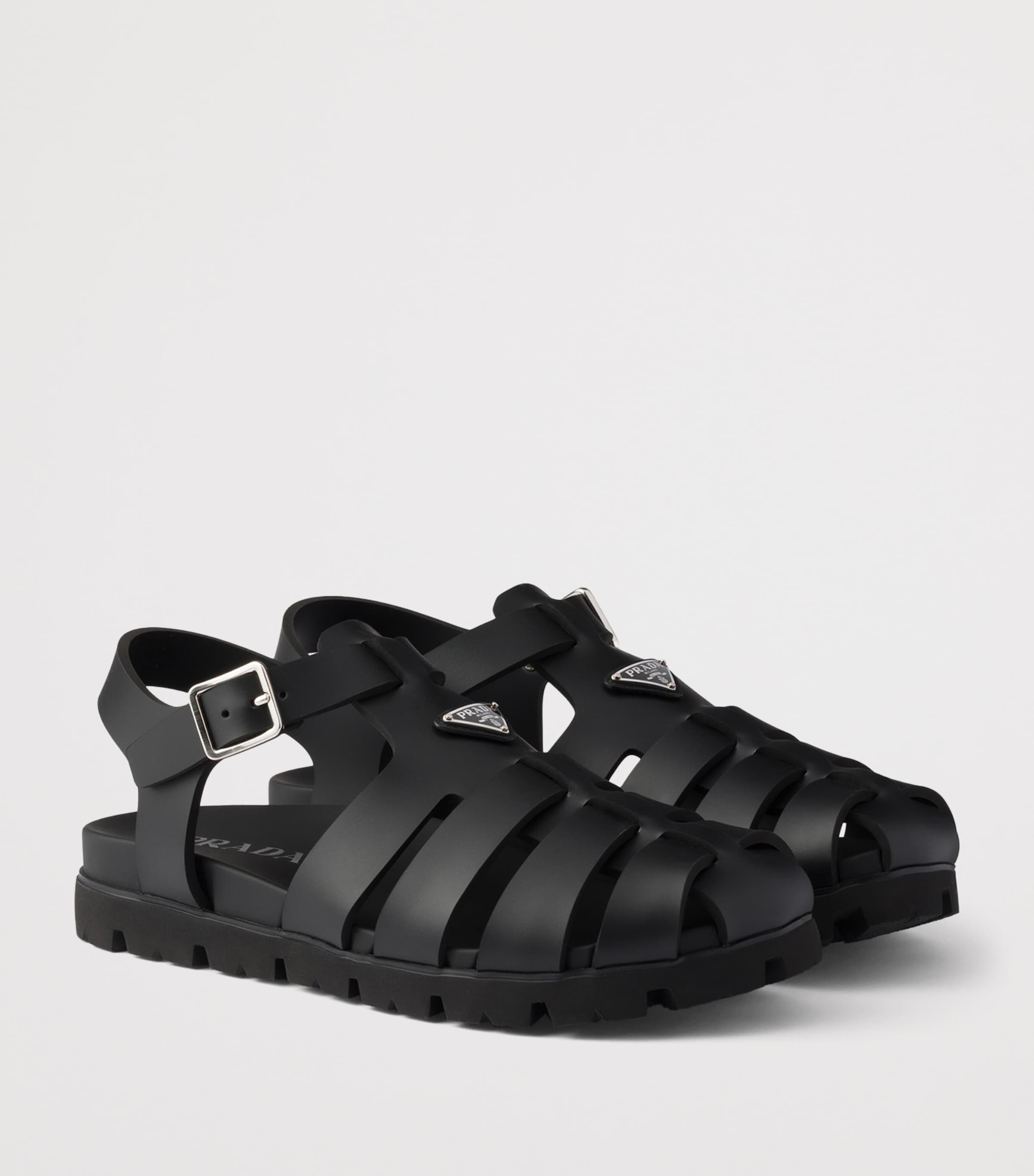 Prada Rubber Fisherman Sandals Black Image 4