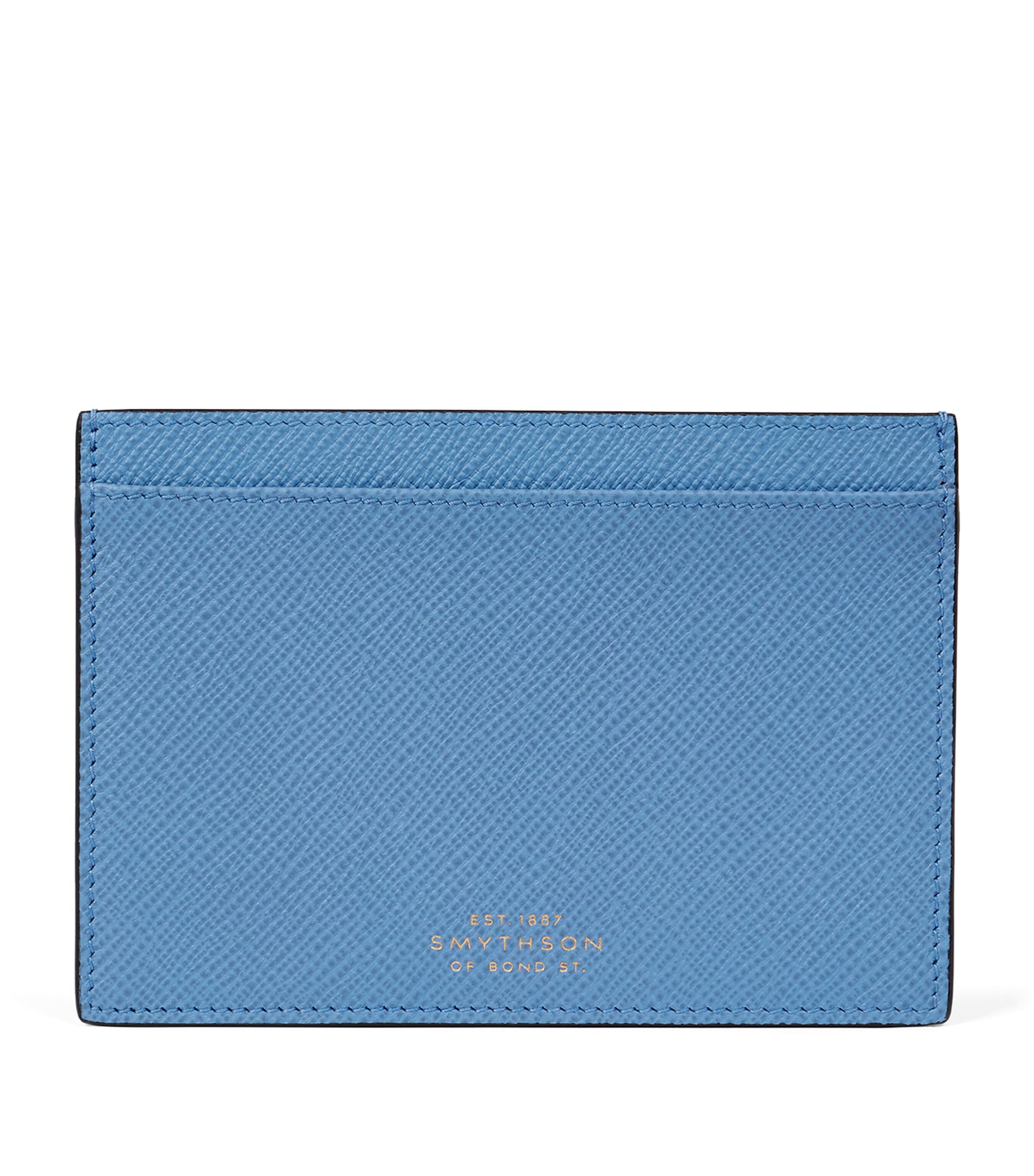 Smythson Panama Leather Passport Sleeve In Blue