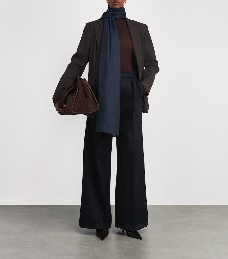 Silk-Blend Organza Scarf ULTRAMARINE Image 3