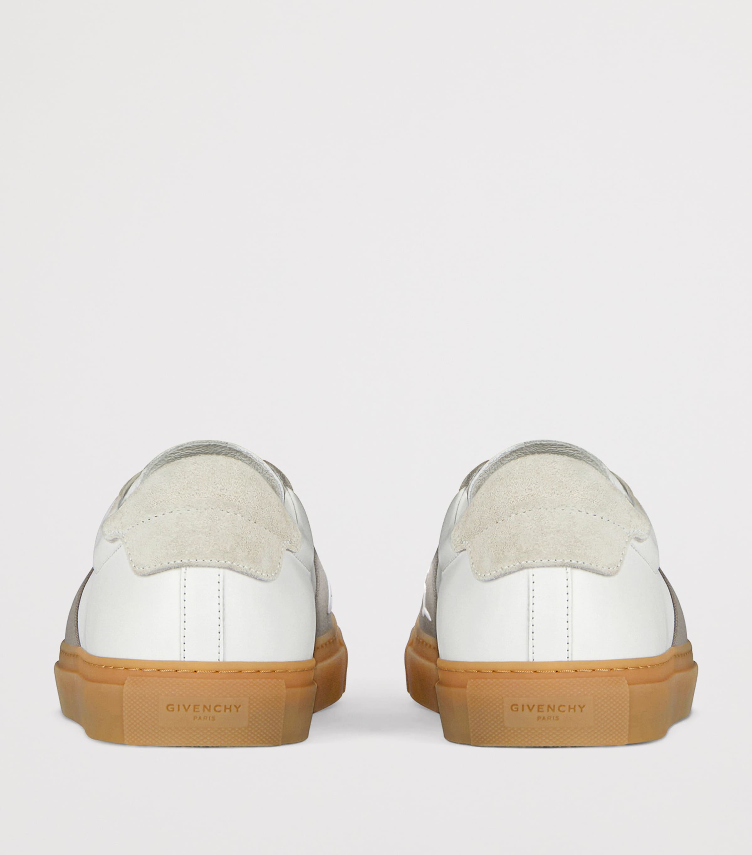 Leather Urban Street Elastic Sneakers WHITE/GREY Image 5