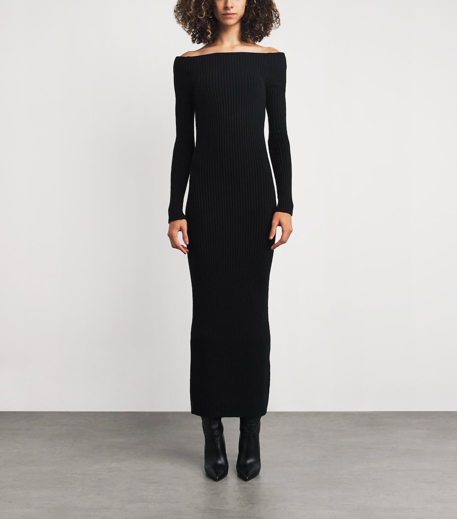 Wool-Blend Maxi Dress BLACK Image 3