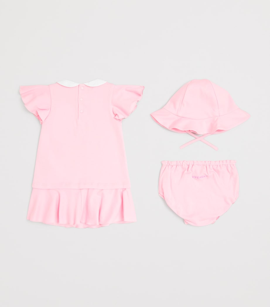 Cotton Dress, Bloomers and Hat Set (1-18 Months) H31268/44ZMARSHMALLW Image 2