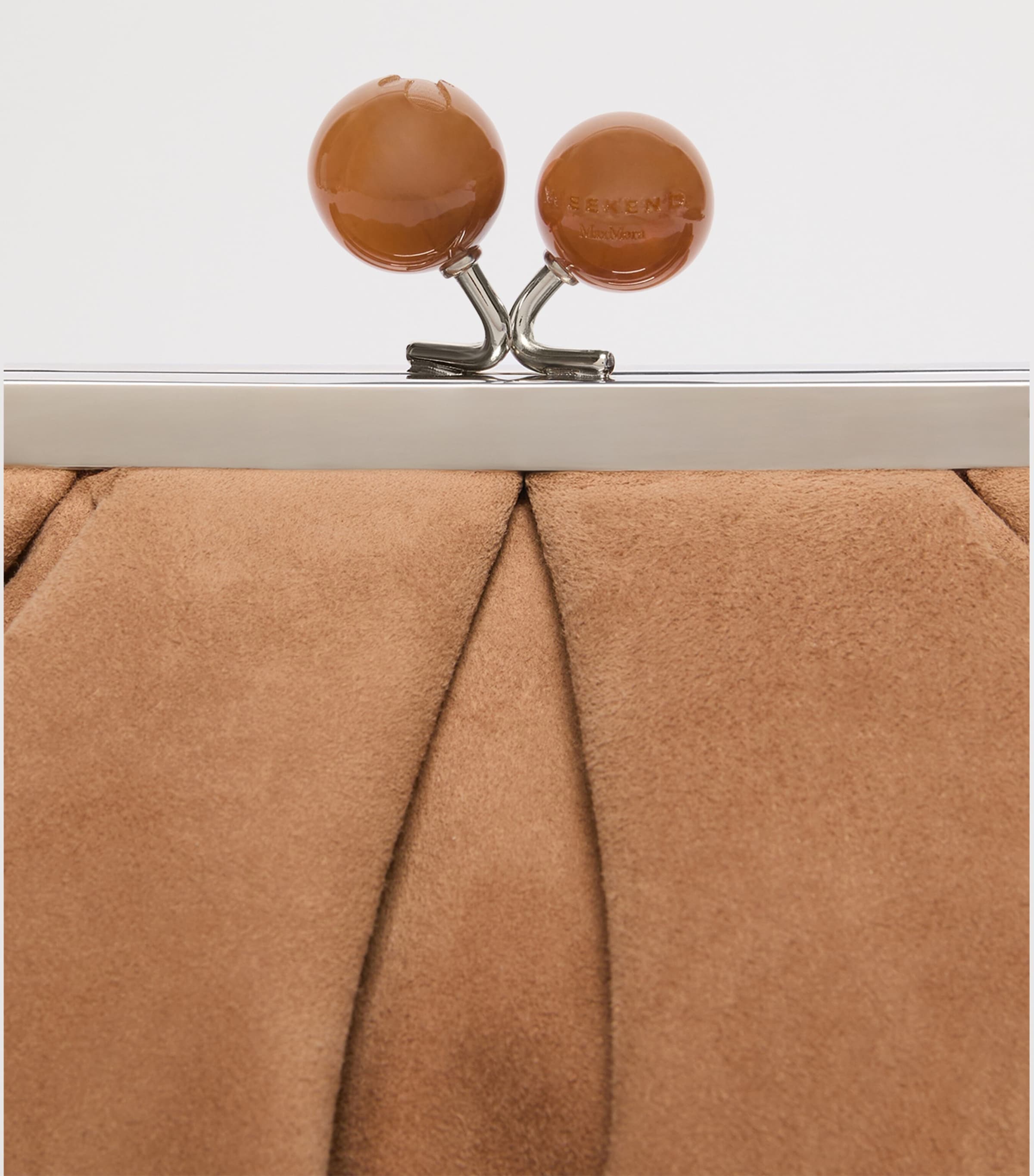 Weekend Max Mara Suede Pasticcino Clutch Bag Sand Image 6